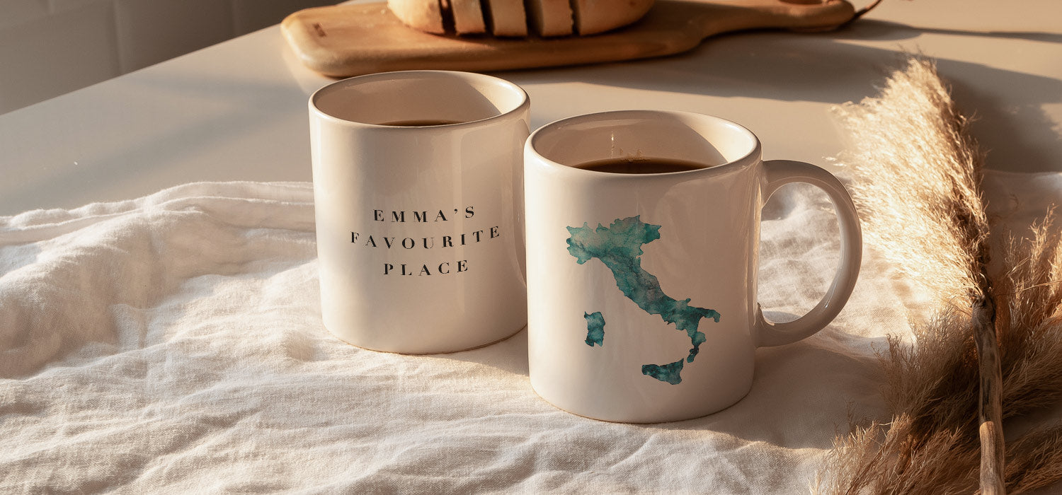 italy watercolour customised mug