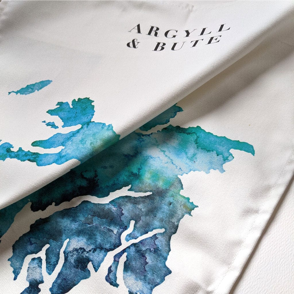 EJayDesign Tea Towel Argyll and Bute Organic Tea Towel - Premium Scottish Kitchen Decor