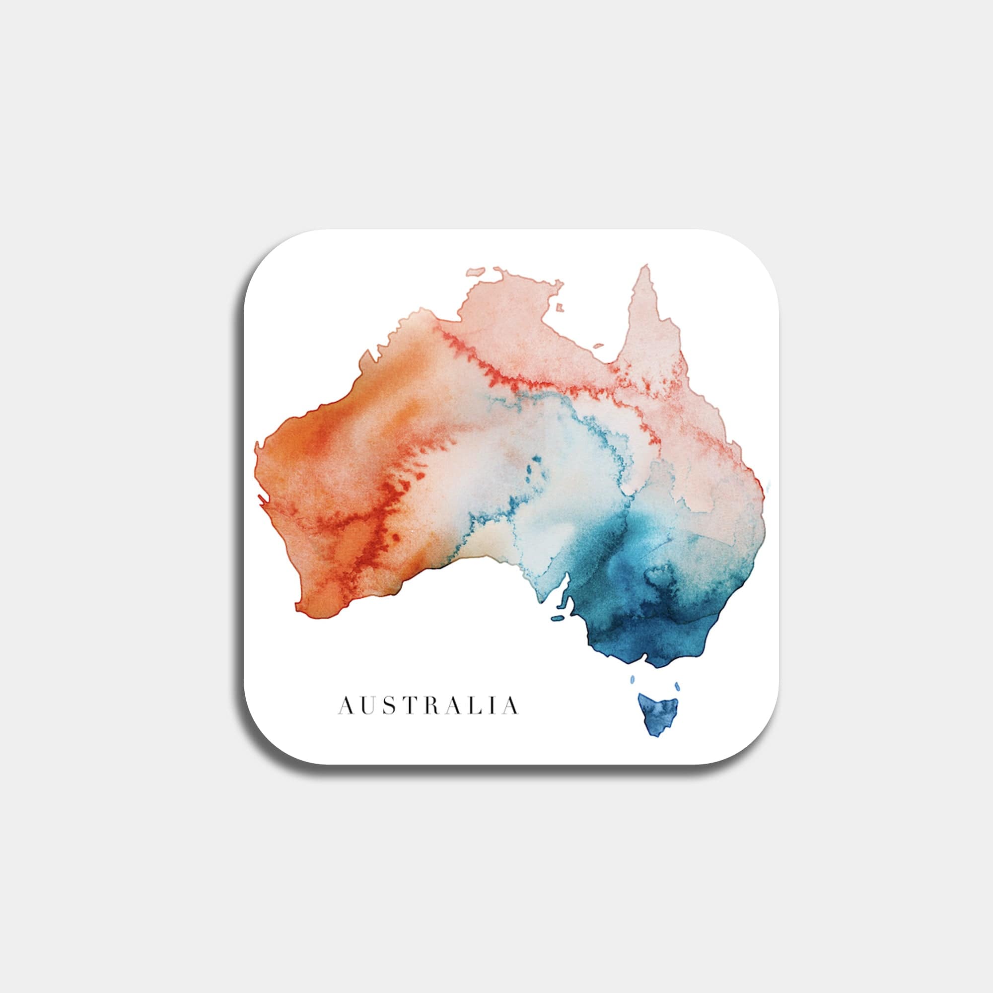 EJayDesign Kitchen Coaster Australia Coaster Watercolour Map