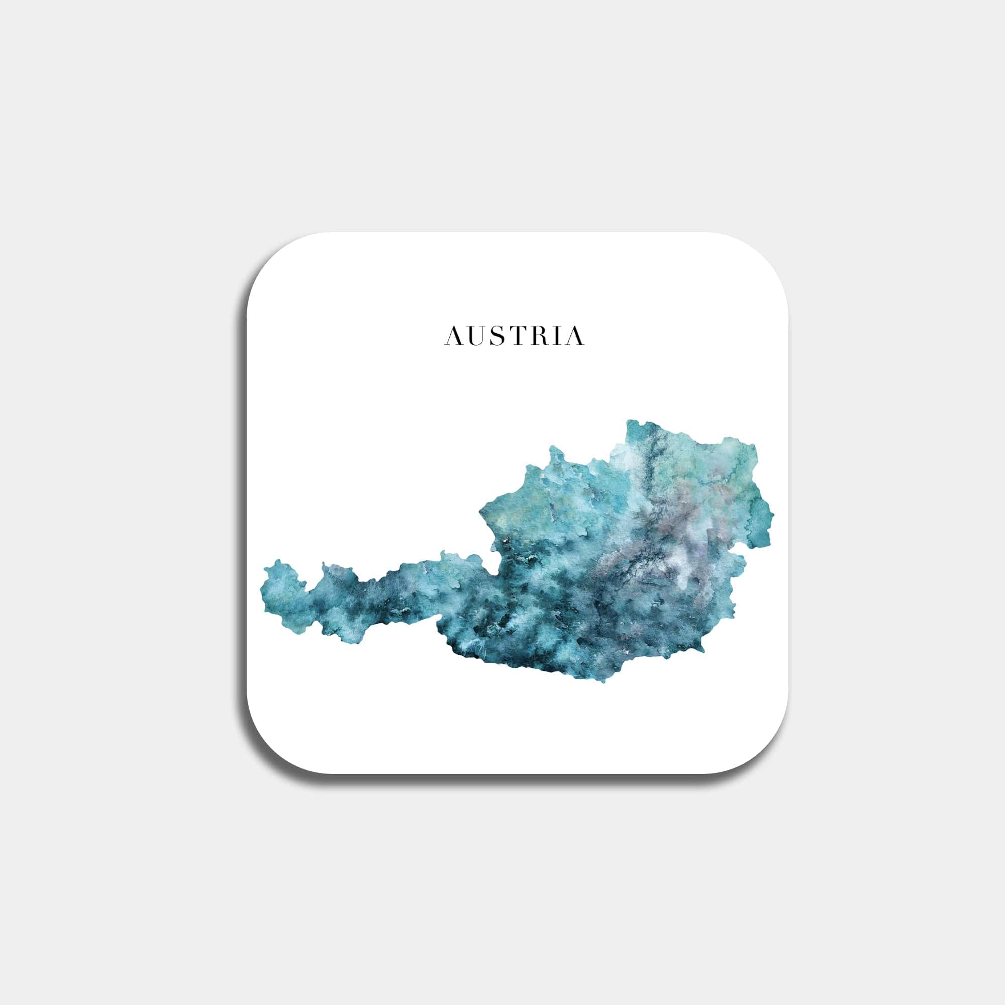 EJayDesign Kitchen Coaster Austria Coaster Watercolour Map