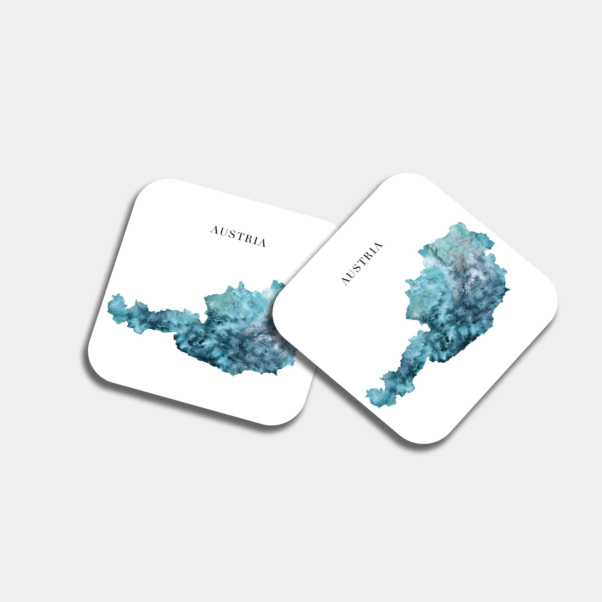 EJayDesign Kitchen Coaster Austria Coaster Watercolour Map