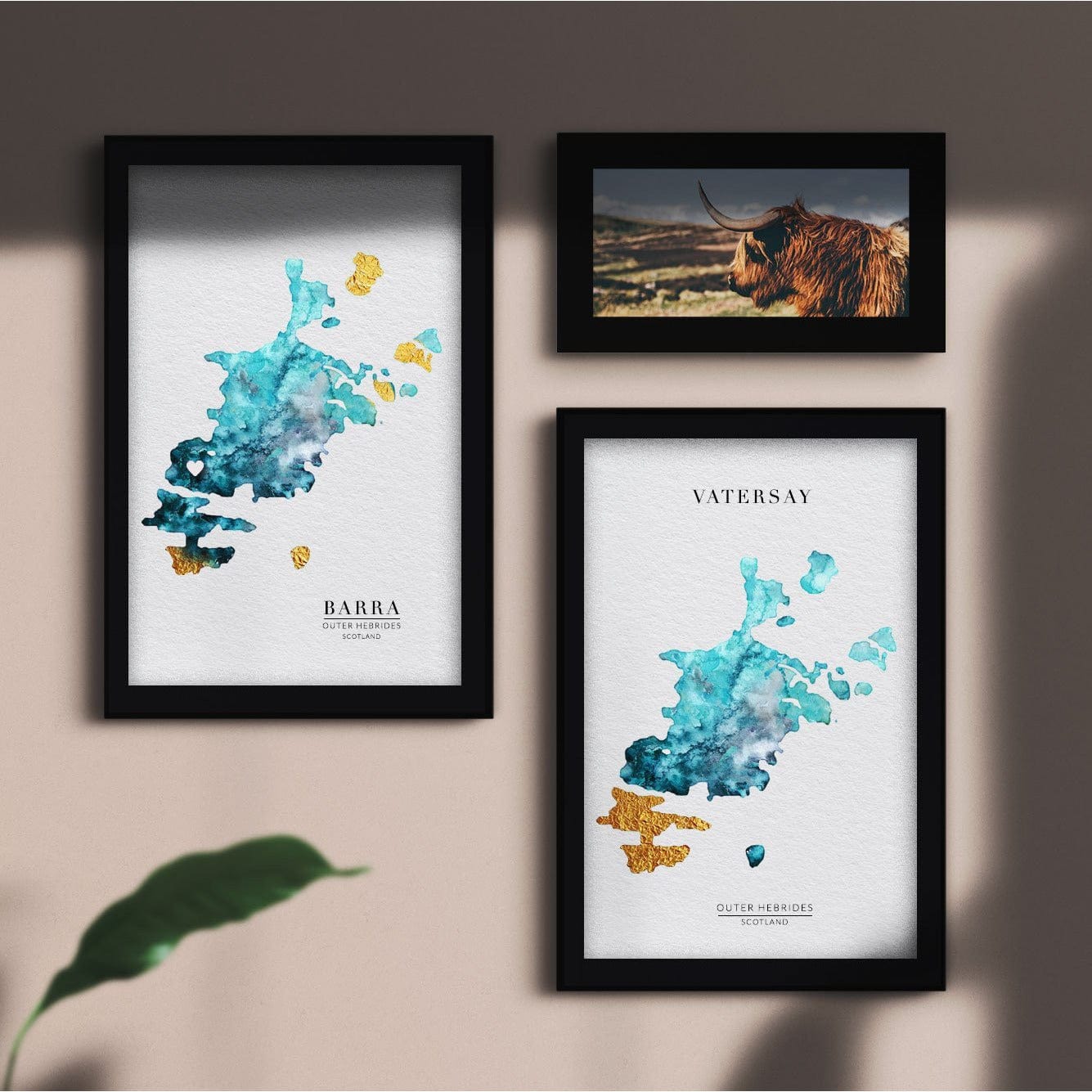 EJayDesign Scottish Prints Barra Watercolour Map Art Print