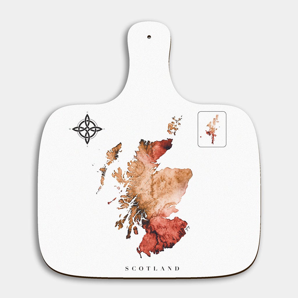 EJayDesign Orange Chopping Board Scotland Watercolour Map