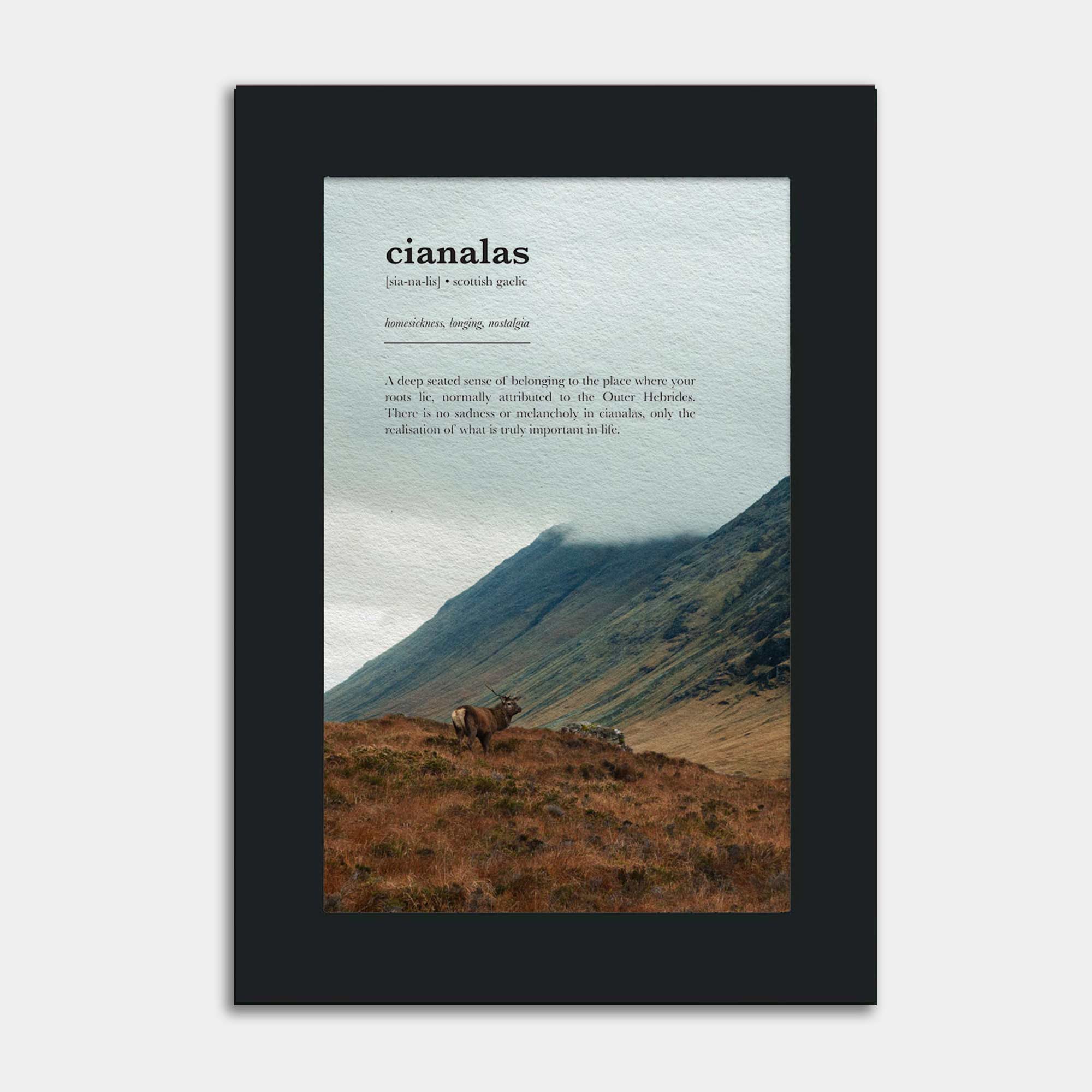 EJayDesign Deer Photo / A4 Unframed Cianalas Gaelic Definition