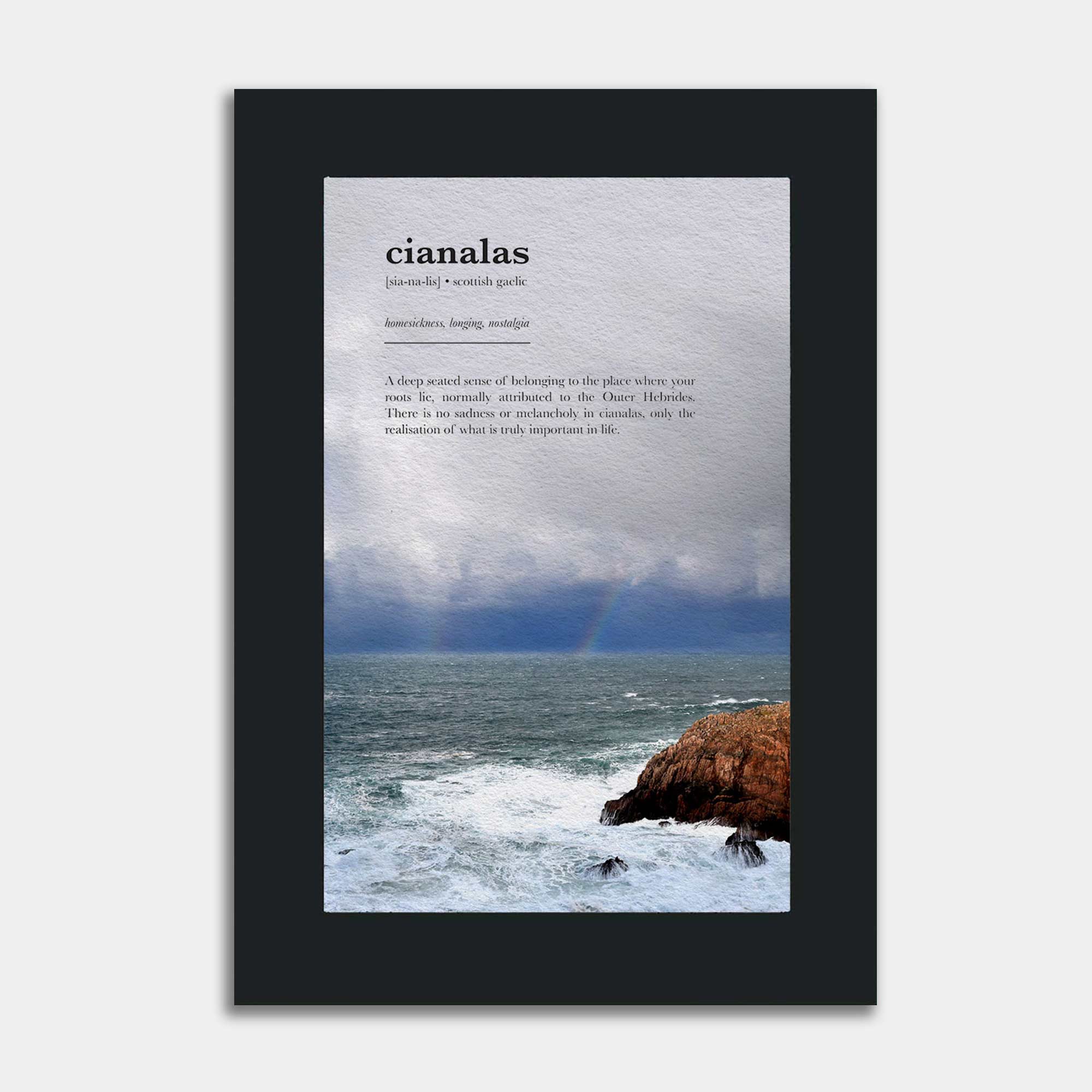 EJayDesign Ocean Photo / A4 Unframed Cianalas Gaelic Definition