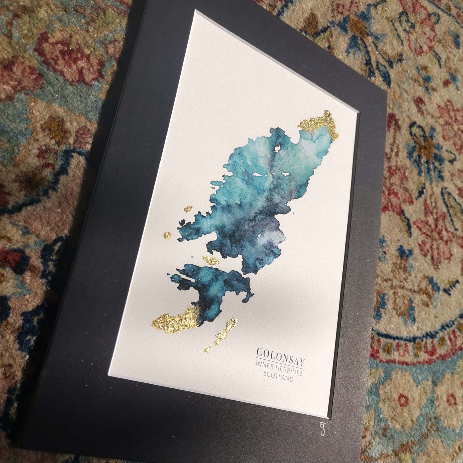EJayDesign Scottish Prints Colonsay Watercolour Map
