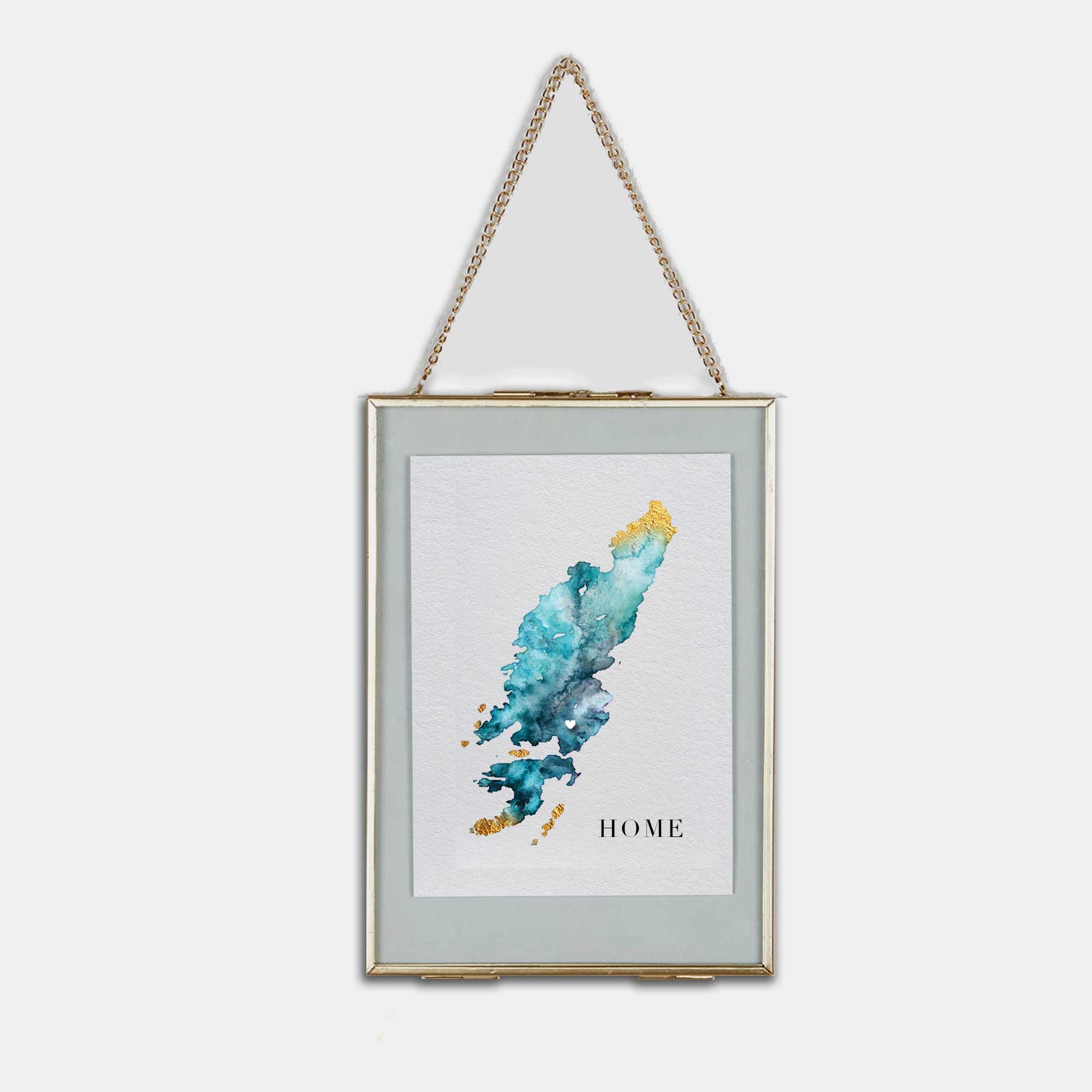 EJayDesign Scottish Prints Colonsay Watercolour Map