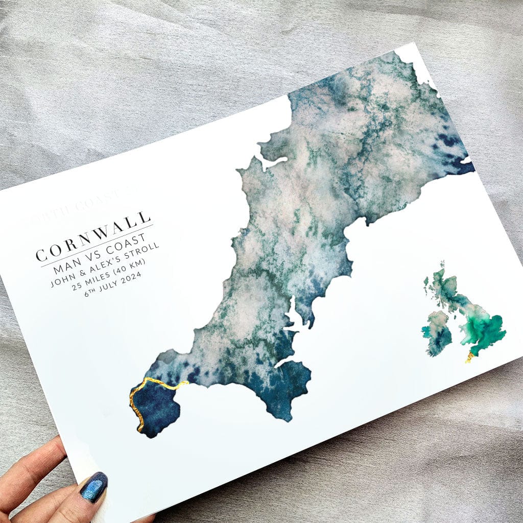 EJayDesign Posters, Prints, & Visual Artwork Cornwall: Man Vs Coast- Rat Race Map