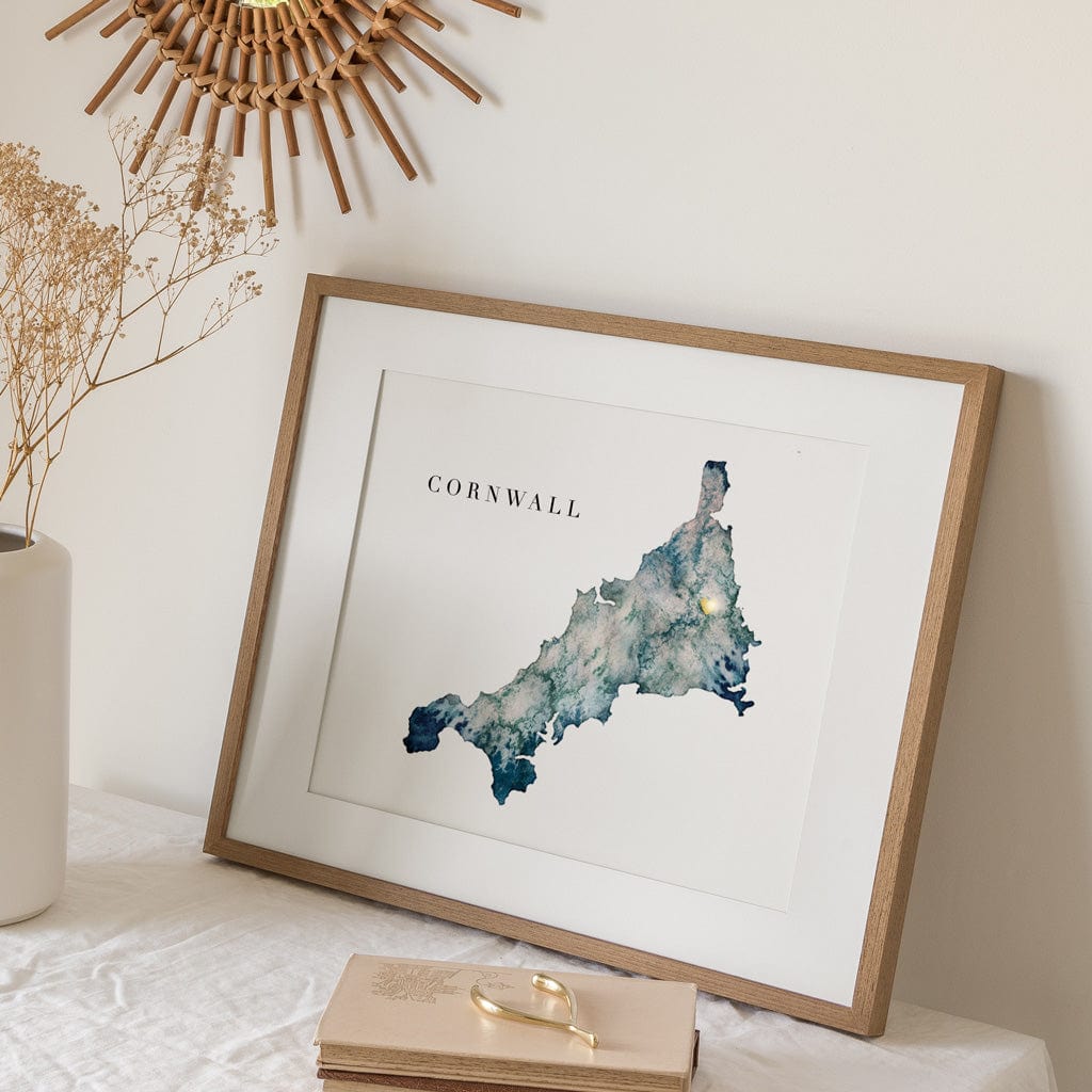 EJayDesign Countries Other Cornwall Watercolour Map