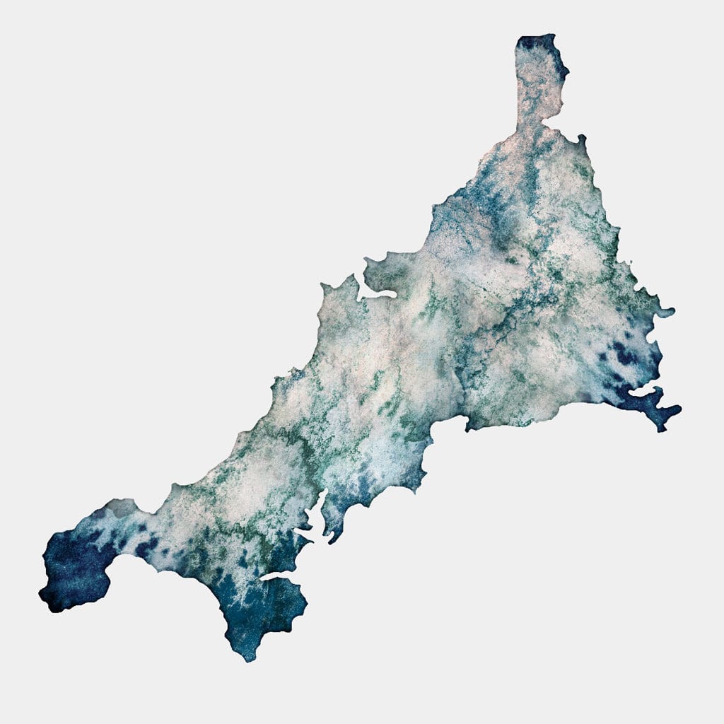 EJayDesign Countries Other Cornwall Watercolour Map