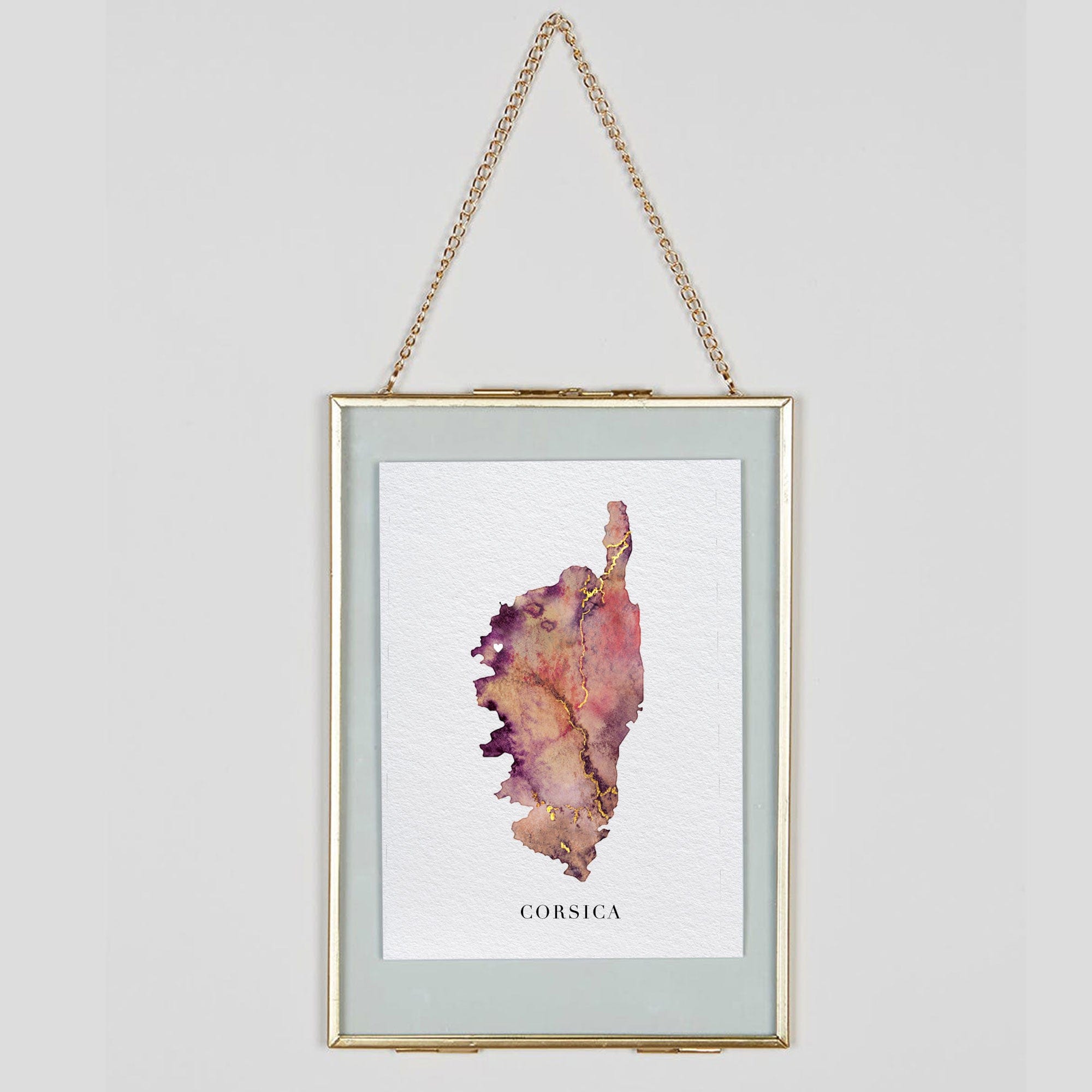 EJayDesign Countries Other Corsica Watercolour Map Personalised