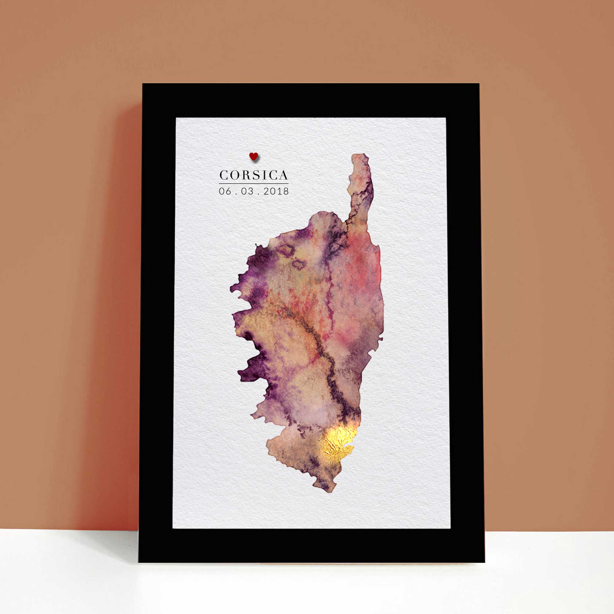 EJayDesign Countries Other Corsica Watercolour Map Personalised