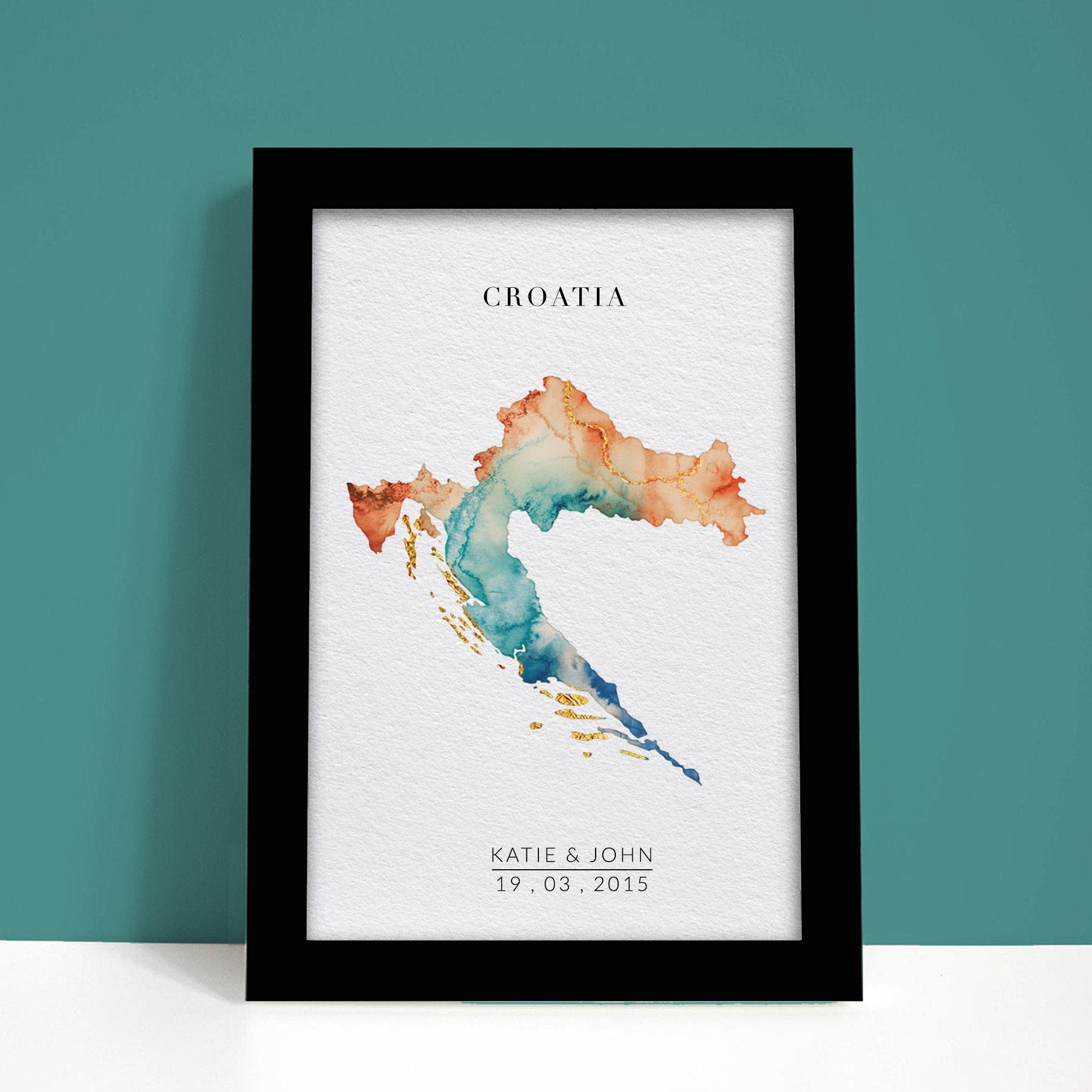 EJayDesign Countries Other Croatia Watercolour Map