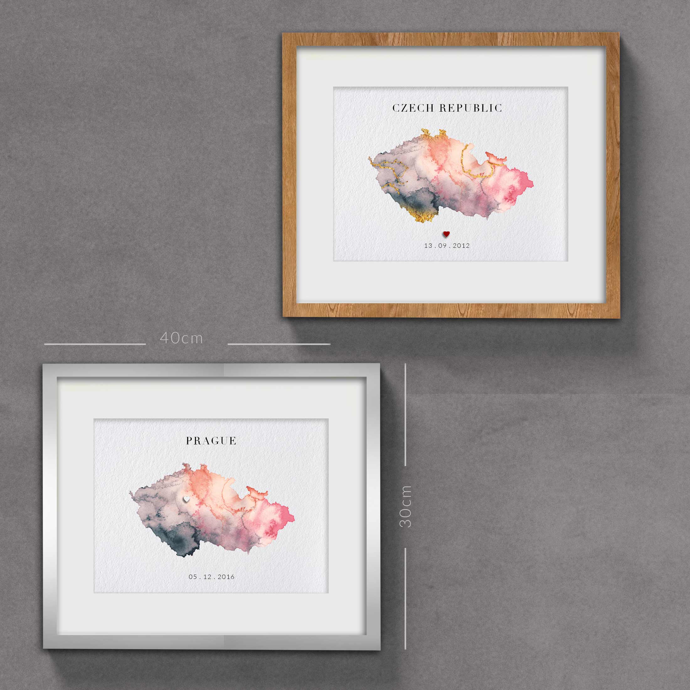 EJayDesign Countries Other Czech Republic Watercolour Map