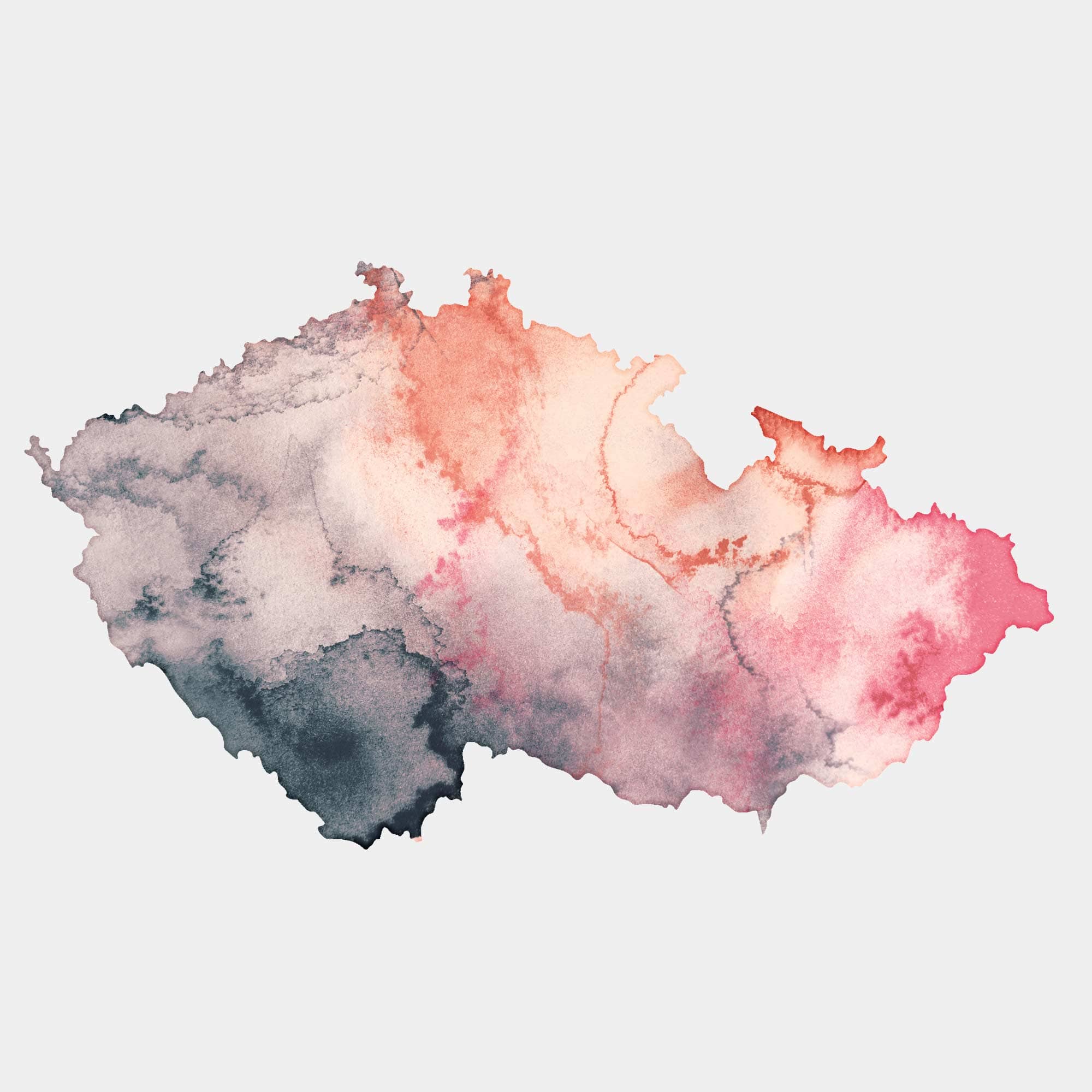 EJayDesign Countries Other Czech Republic Watercolour Map