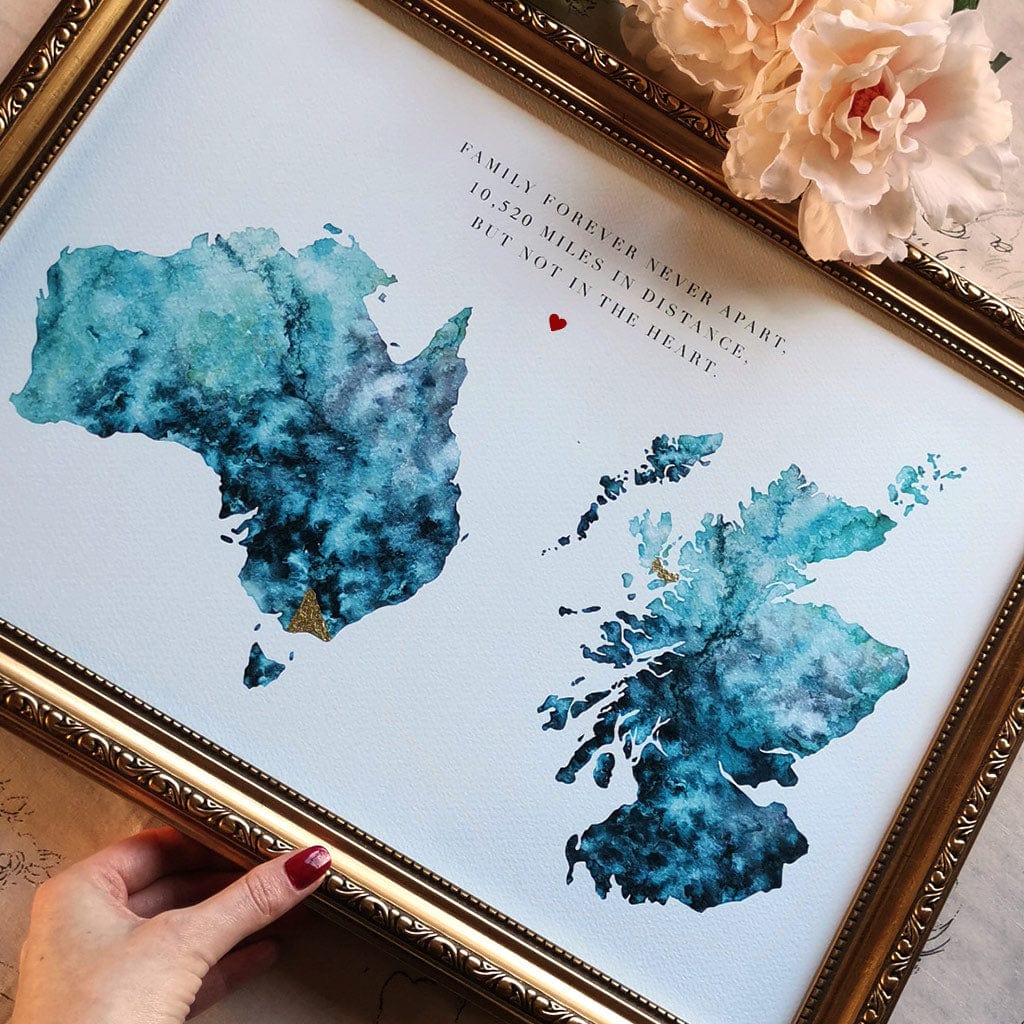 EJayDesign Countries Other Double Watercolour Golden Maps