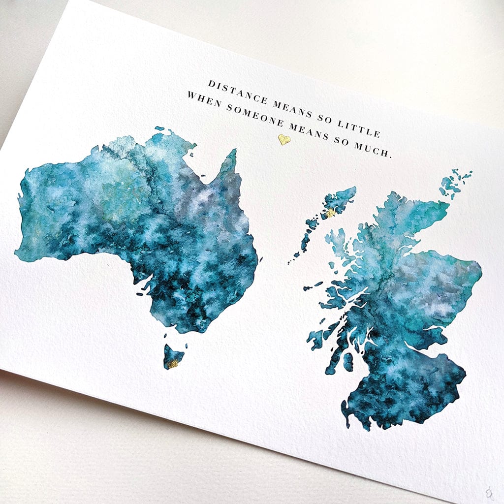 EJayDesign Countries Other Double Watercolour Golden Maps