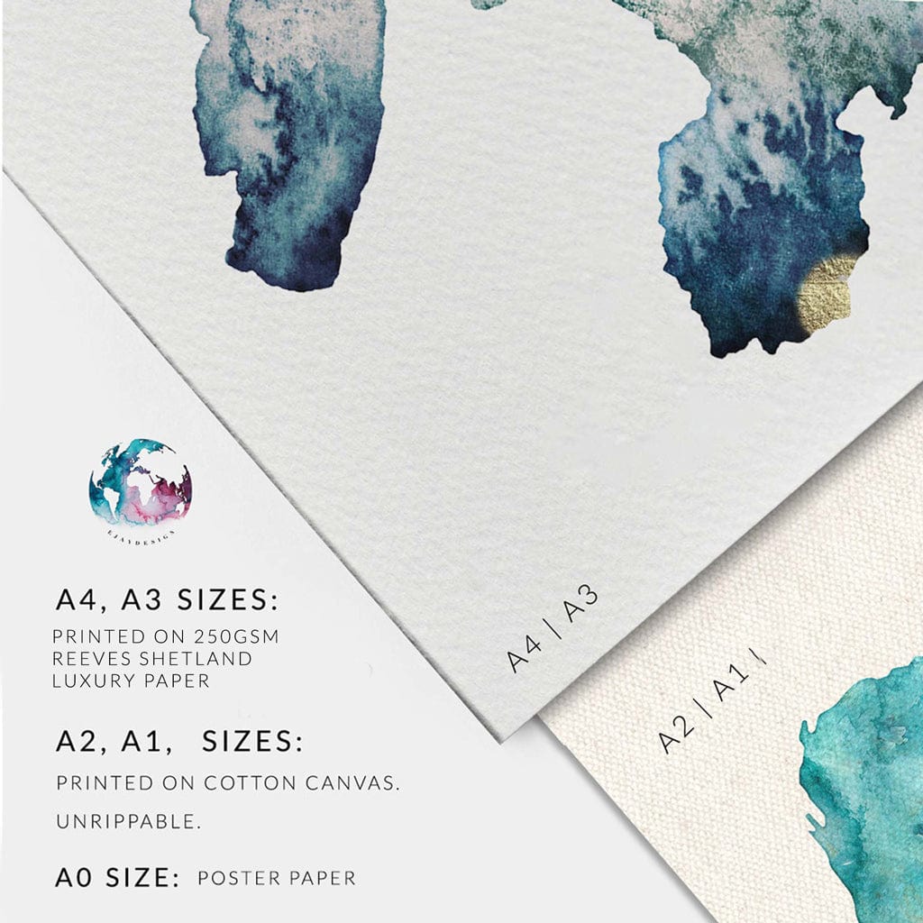 EJayDesign Countries Other Dubai Watercolour Map