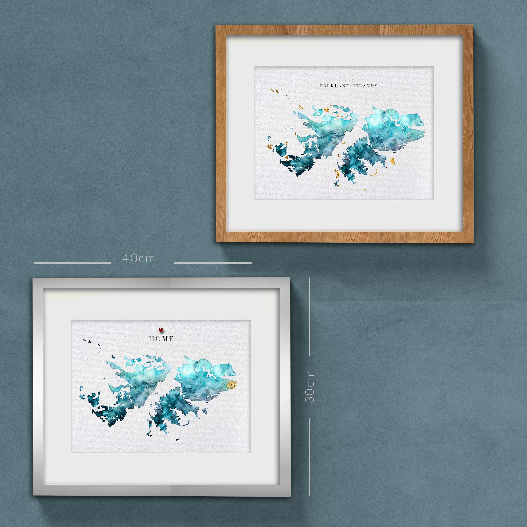EJayDesign Countries Other Falkland Islands Watercolour Map