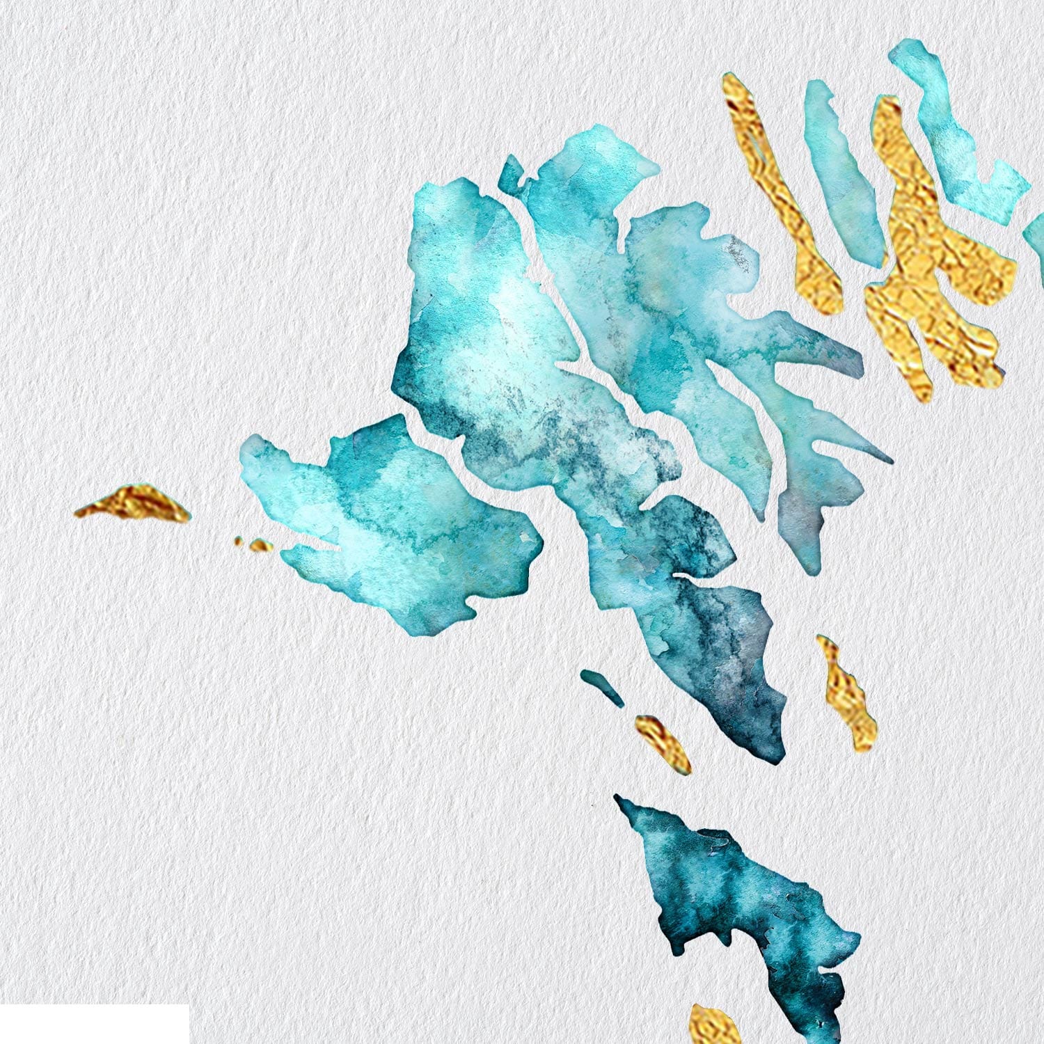 EJayDesign Countries Other Faroe Islands Watercolour Map
