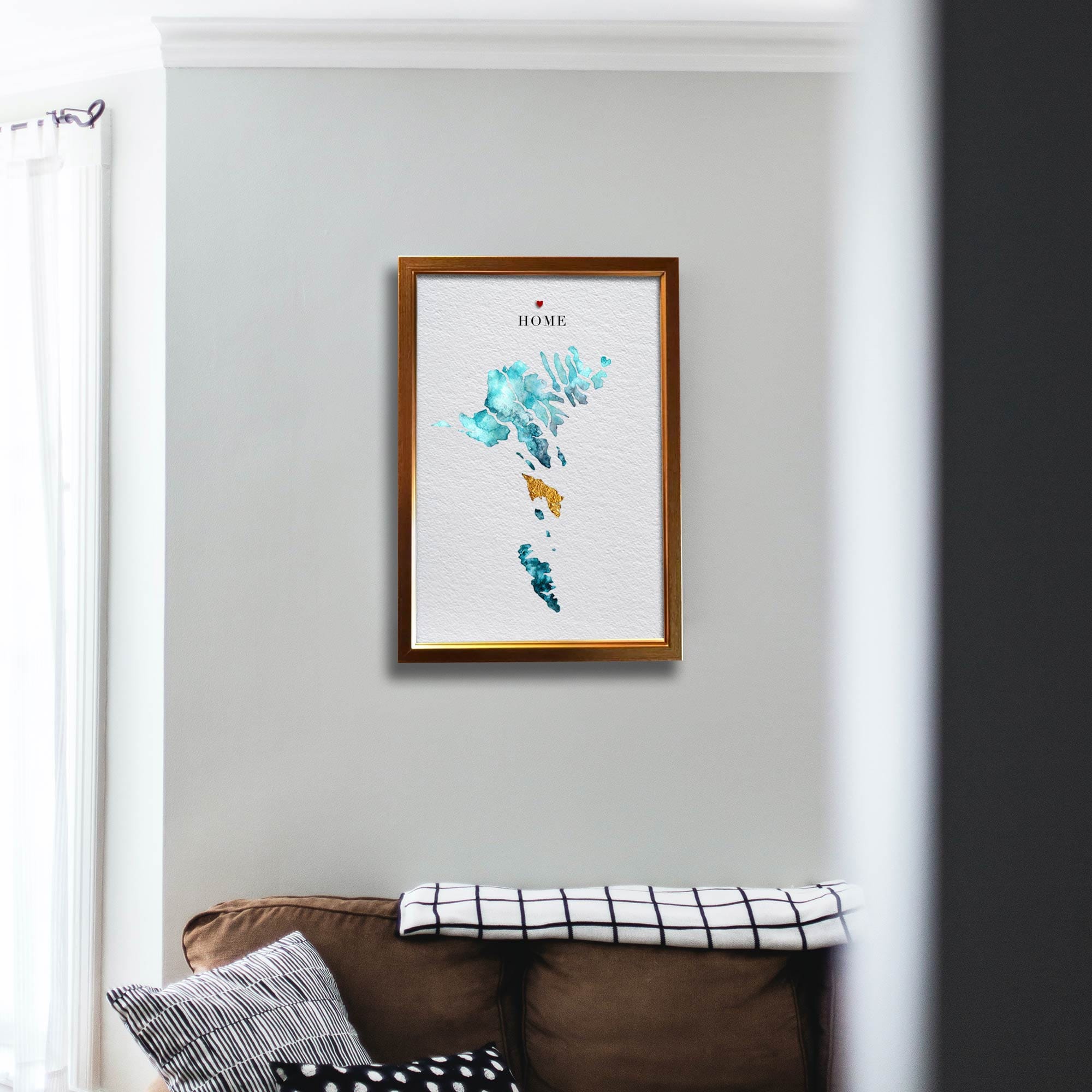 EJayDesign Countries Other Faroe Islands Watercolour Map