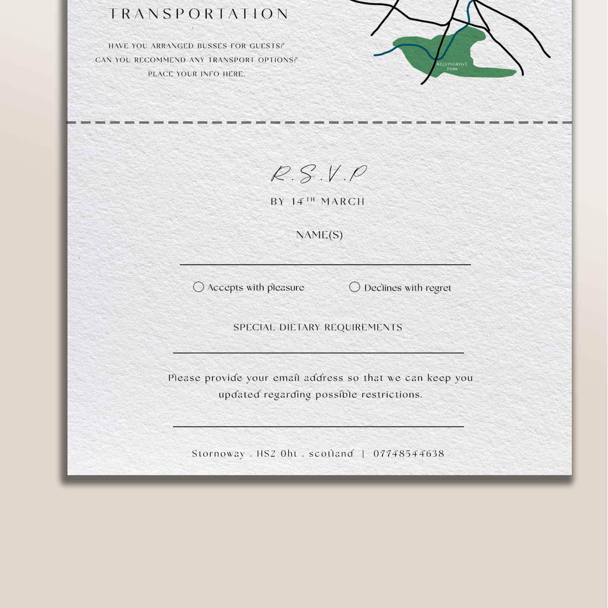 EJayDesign Fold Out Watercolour Wedding Invite