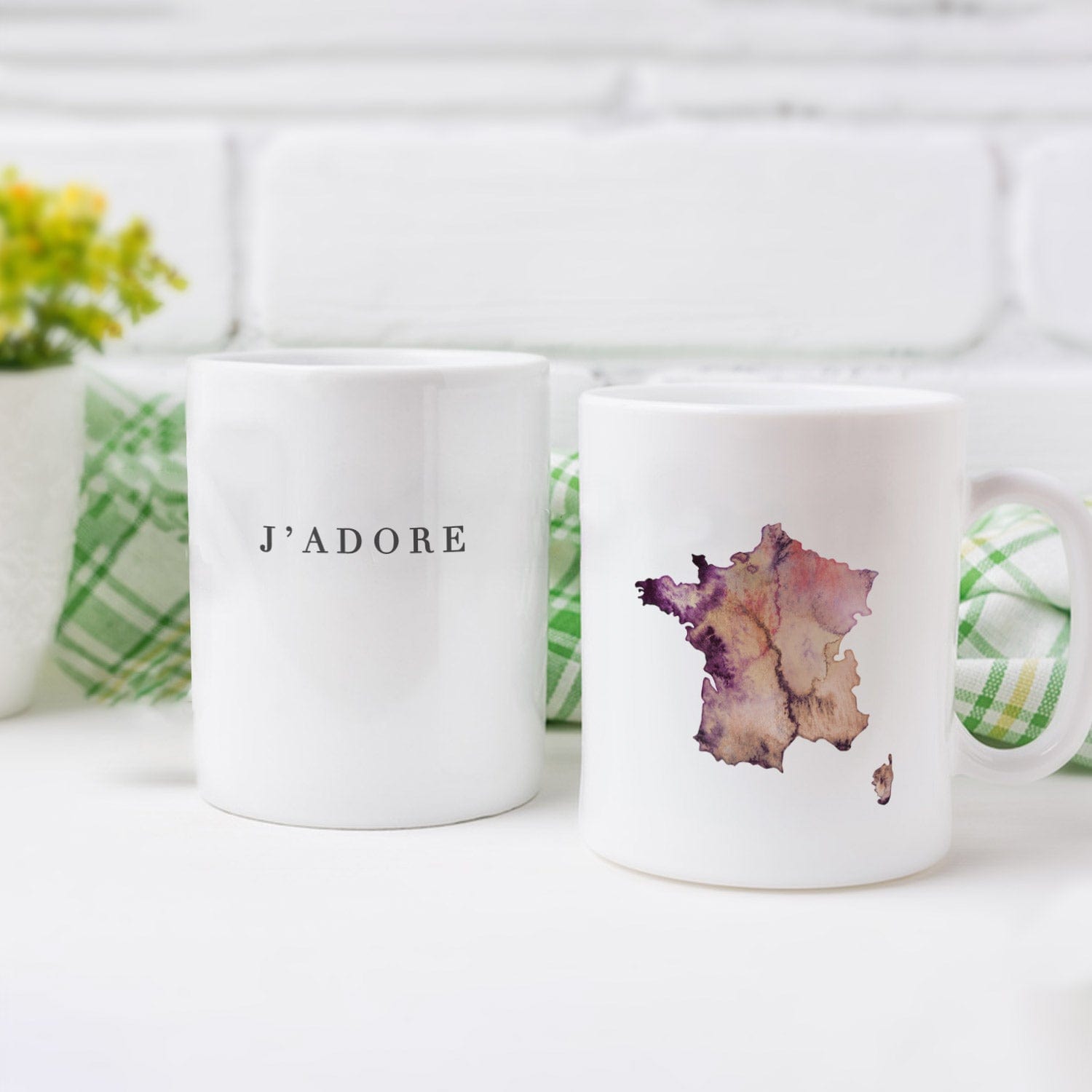 EJayDesign France Custom Watercolour Mug