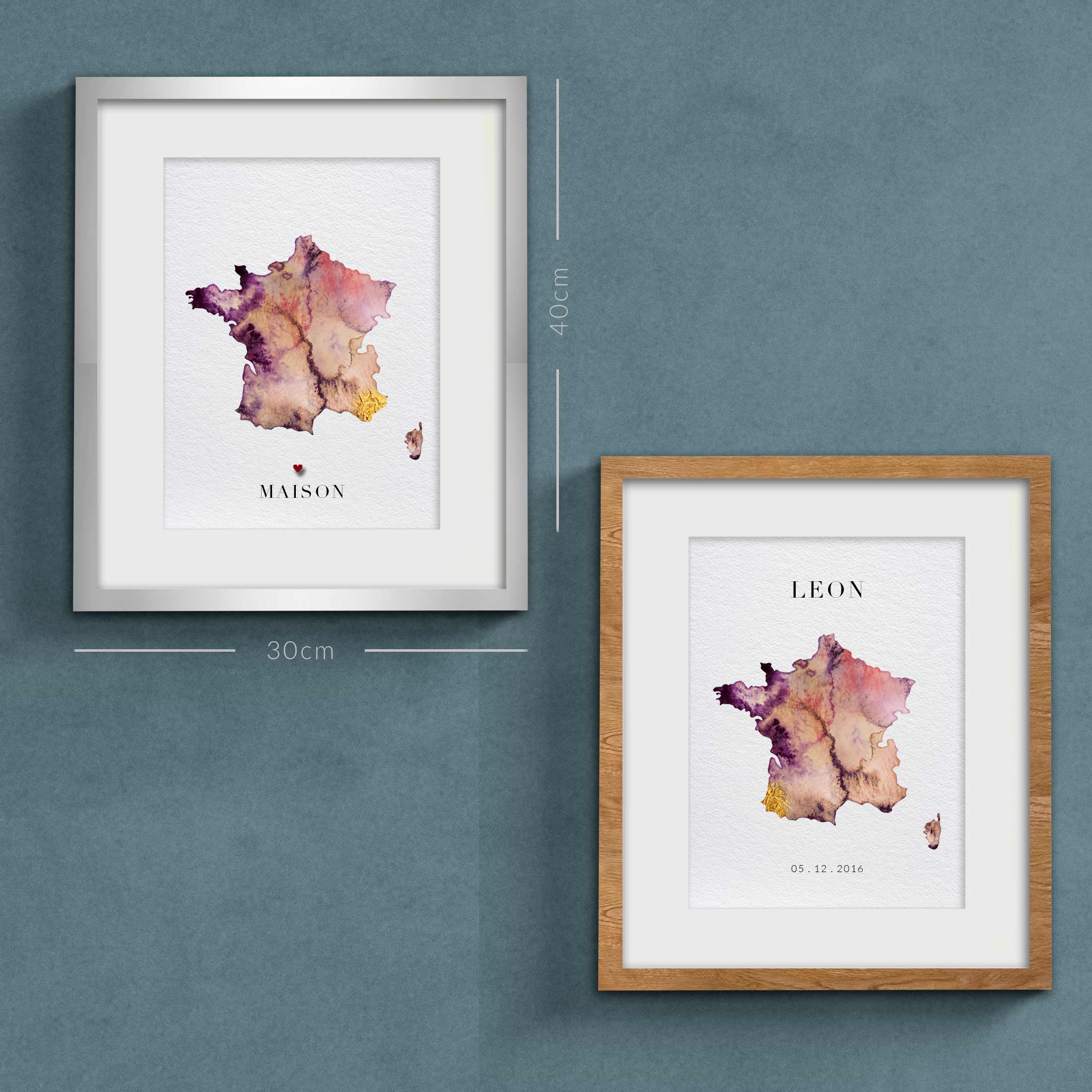 EJayDesign Countries Other France Watercolour Map