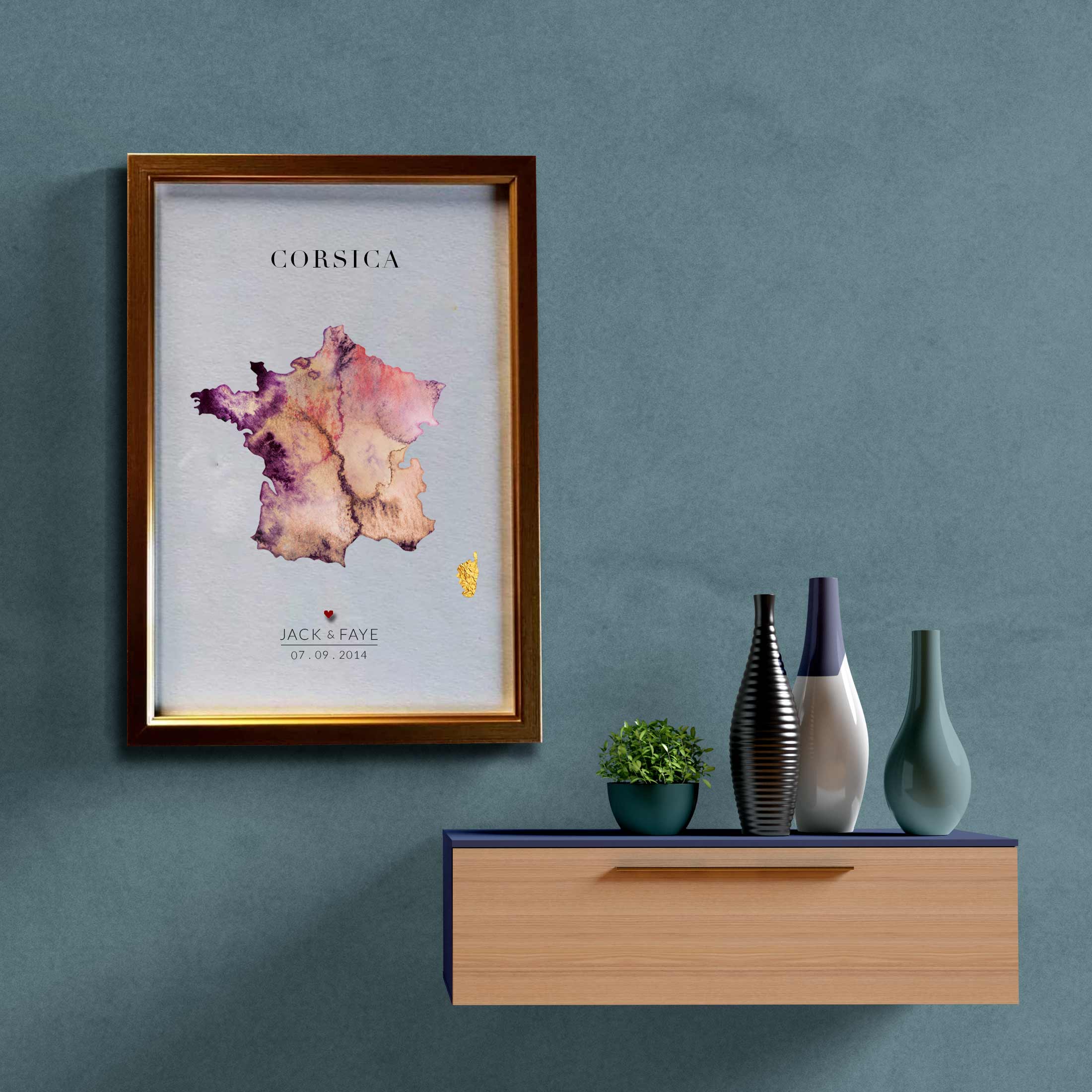 EJayDesign Countries Other France Watercolour Map