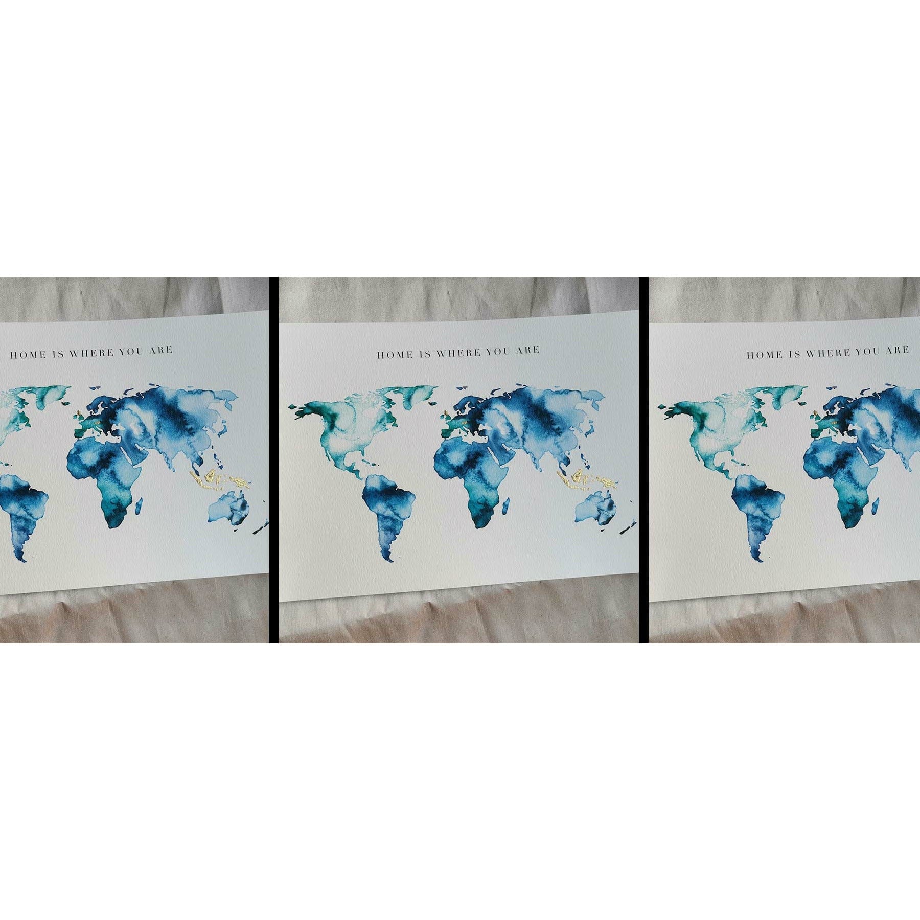 EJayDesign Countries Other Globe Watercolour Gold Map