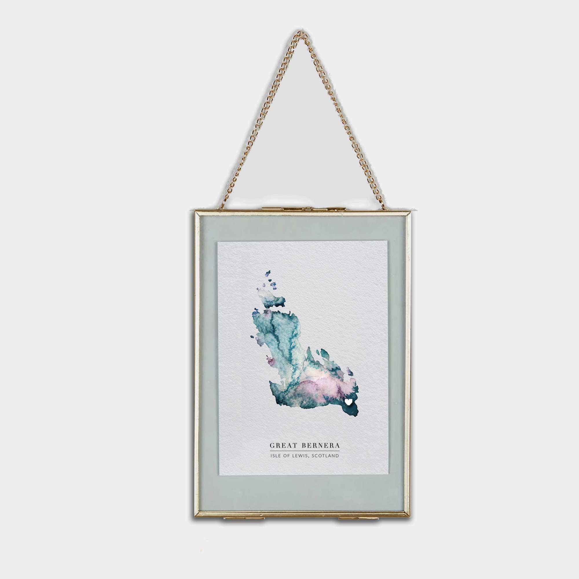 EJayDesign Scottish Prints Great Bernera Watercolour Map