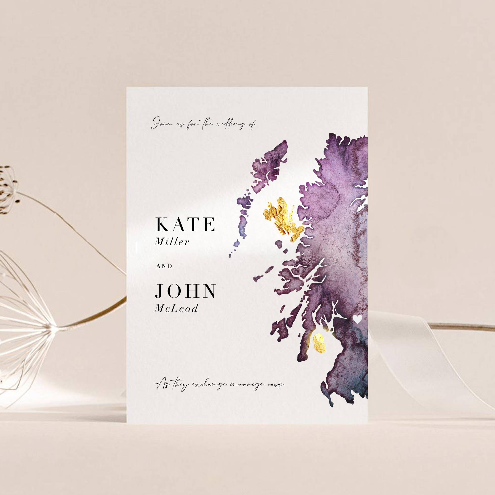 EJayDesign Half Map Invitations