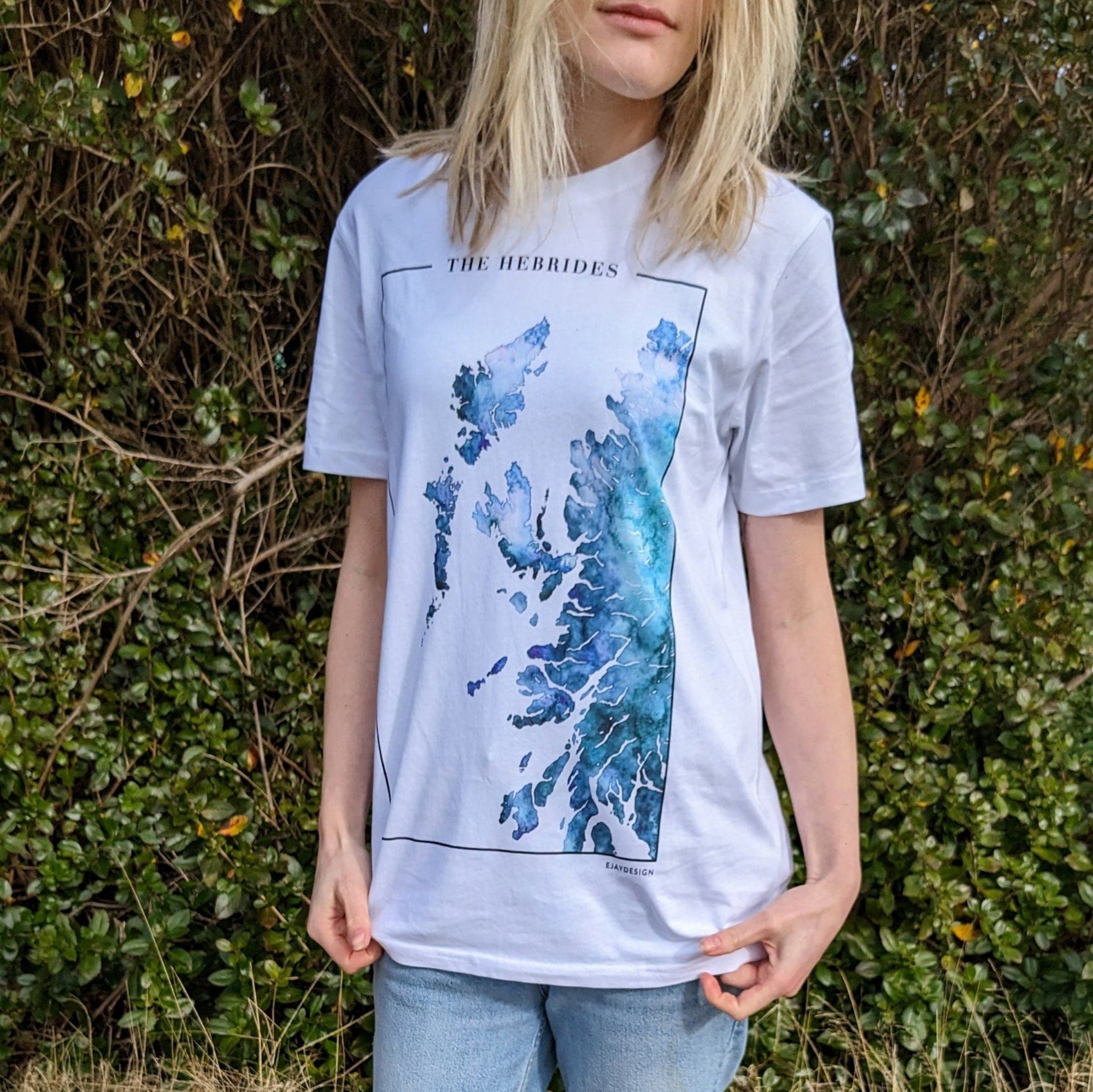 EJayDesign Hebrides Unisex T-Shirt Watercolour Map