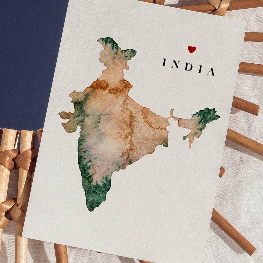 EJayDesign India Watercolour Map