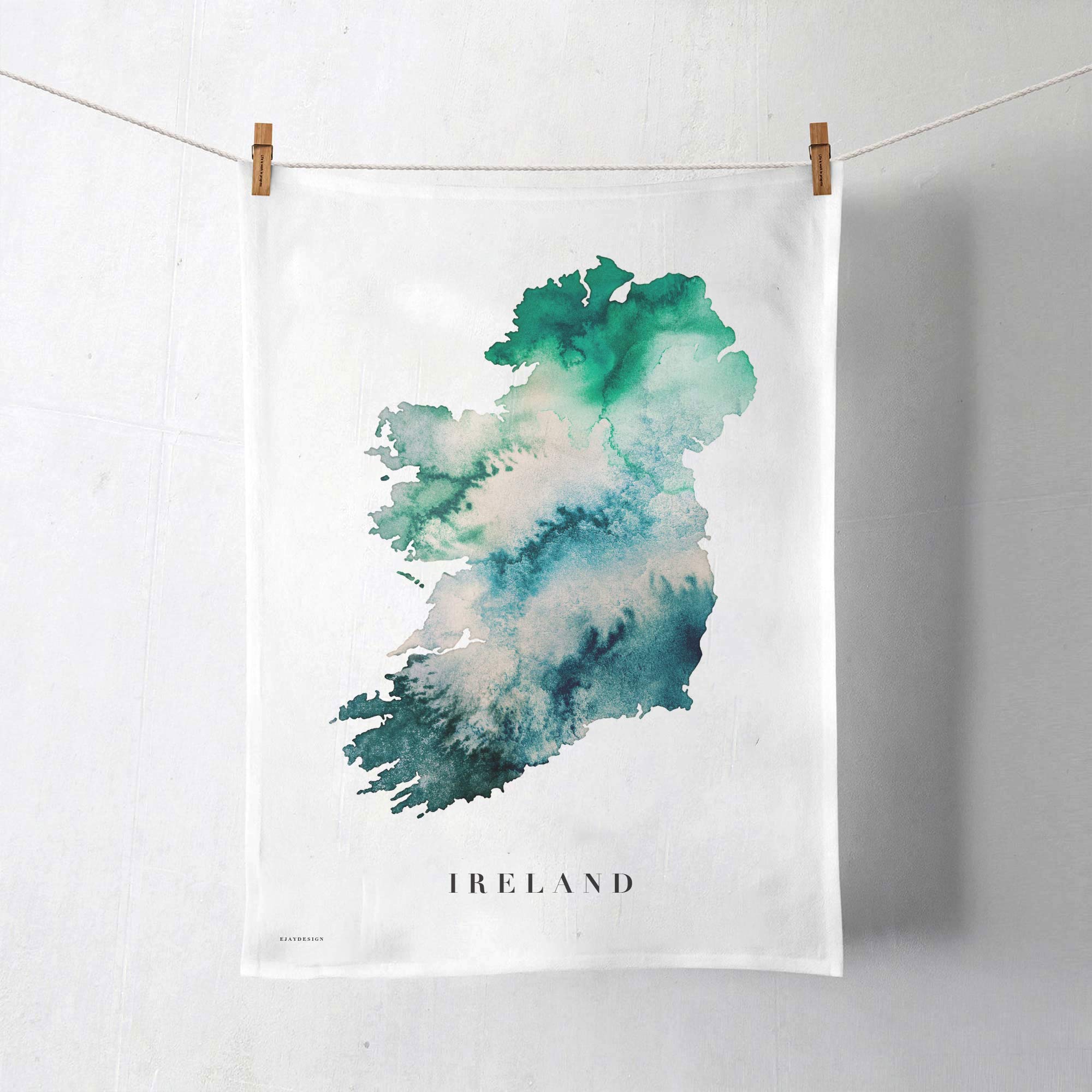 EJayDesign Tea Towel Ireland Tea Organic Tea Towel - Premium Scottish Kitchen Decor