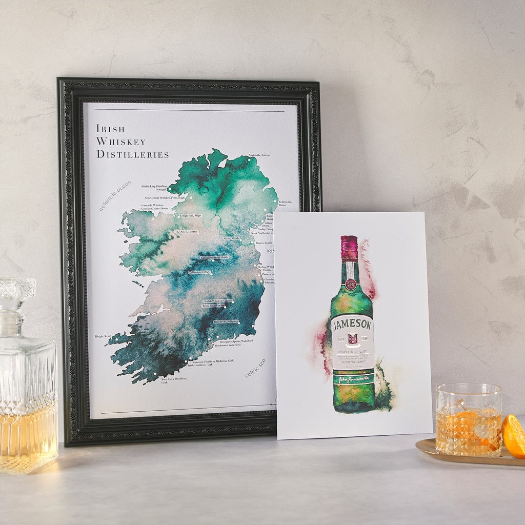 EJayDesign Irish Whiskey Distillery Gold Map