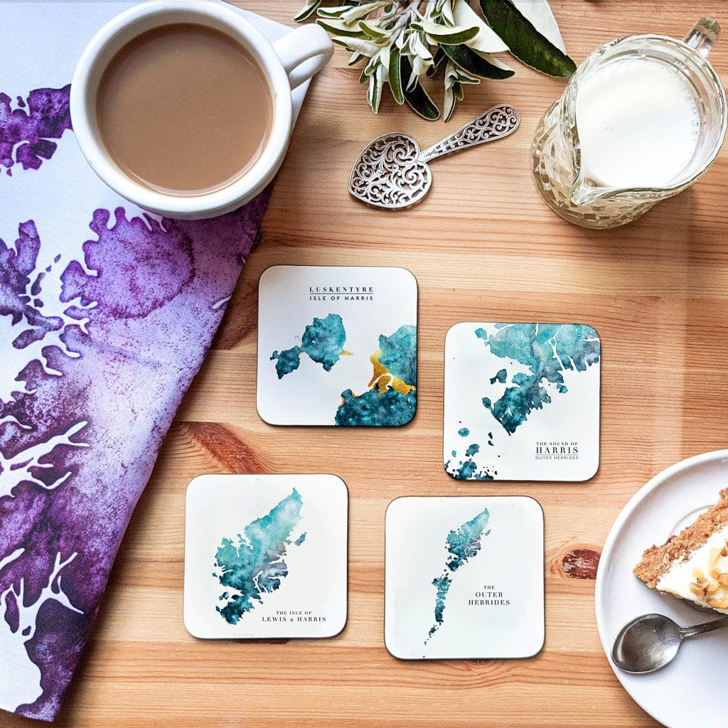 EJayDesign Kitchen Coaster Isle of Harris Coaster Watercolour Map