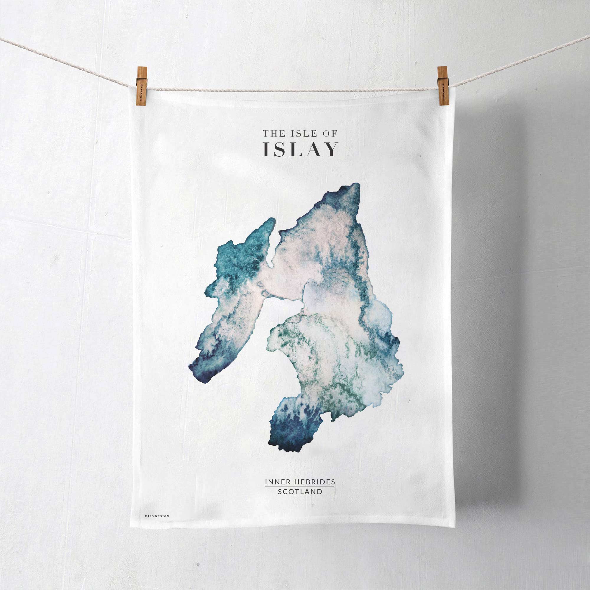 EJayDesign Tea Towel Isle of Islay Tea Towel Organic Tea Towel - Premium Scottish Kitchen Decor
