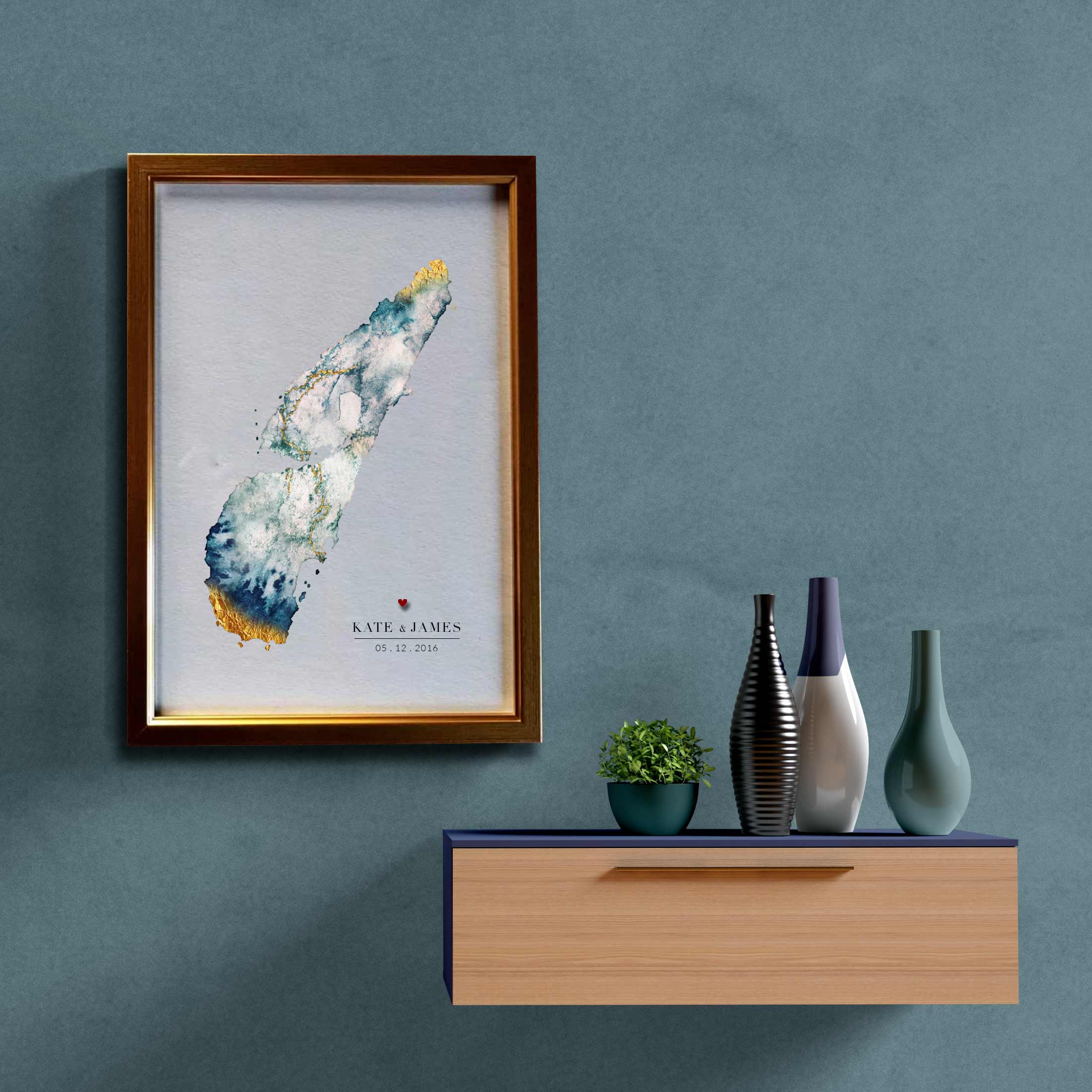EJayDesign Scottish Prints Isle of Jura Watercolour Map
