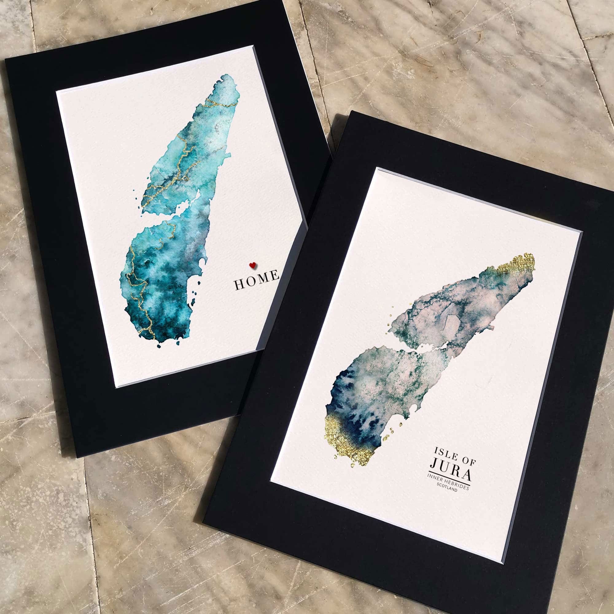 EJayDesign Scottish Prints Isle of Jura Watercolour Map