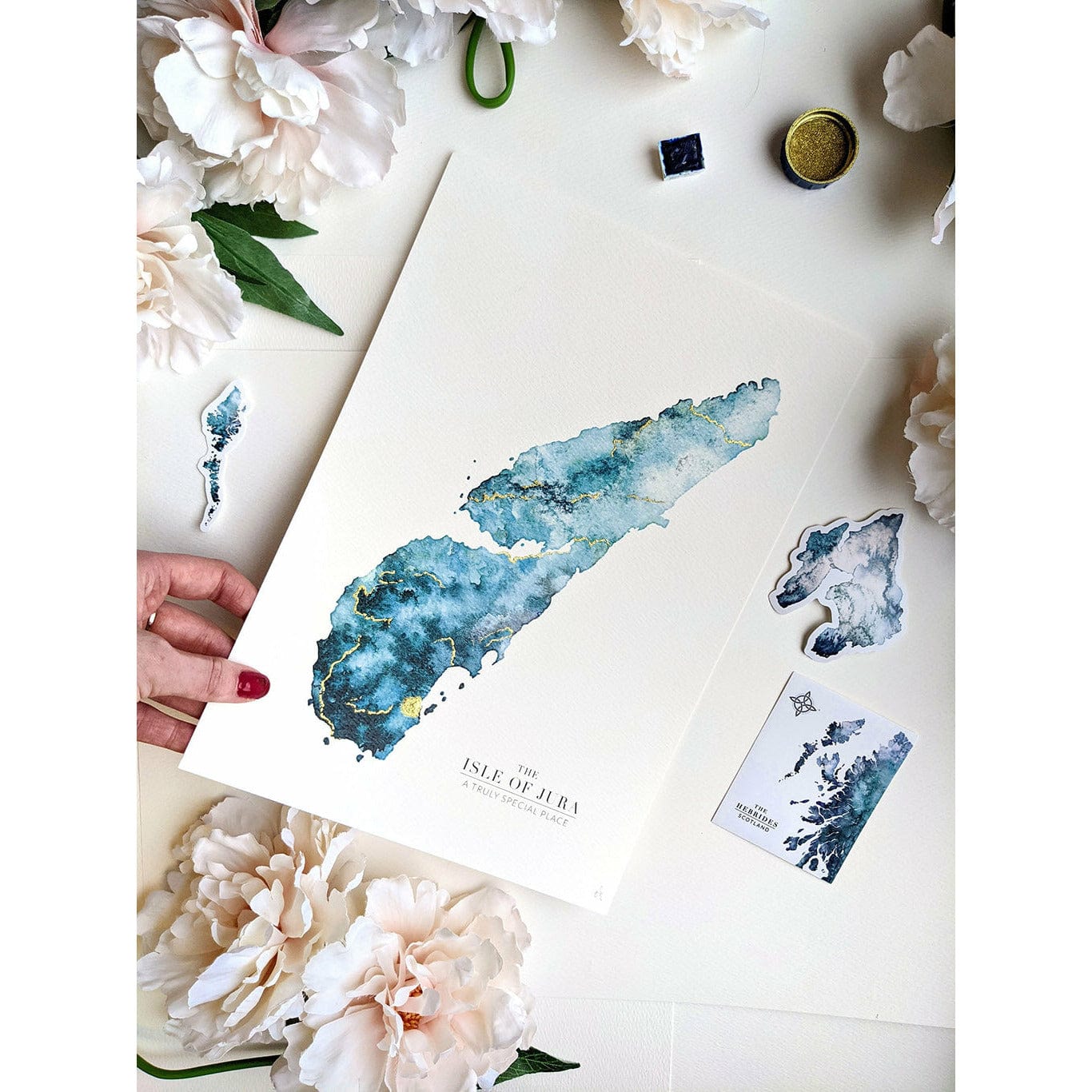 EJayDesign Scottish Prints Isle of Jura Watercolour Map
