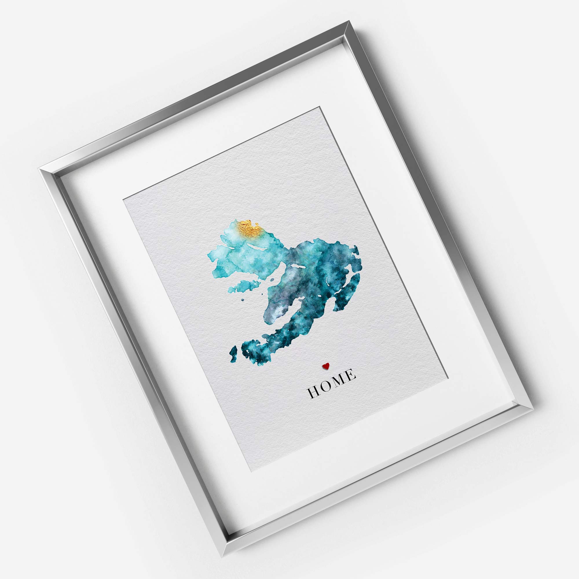 EJayDesign Scottish Prints Isle of Mull Watercolour Gold Map print