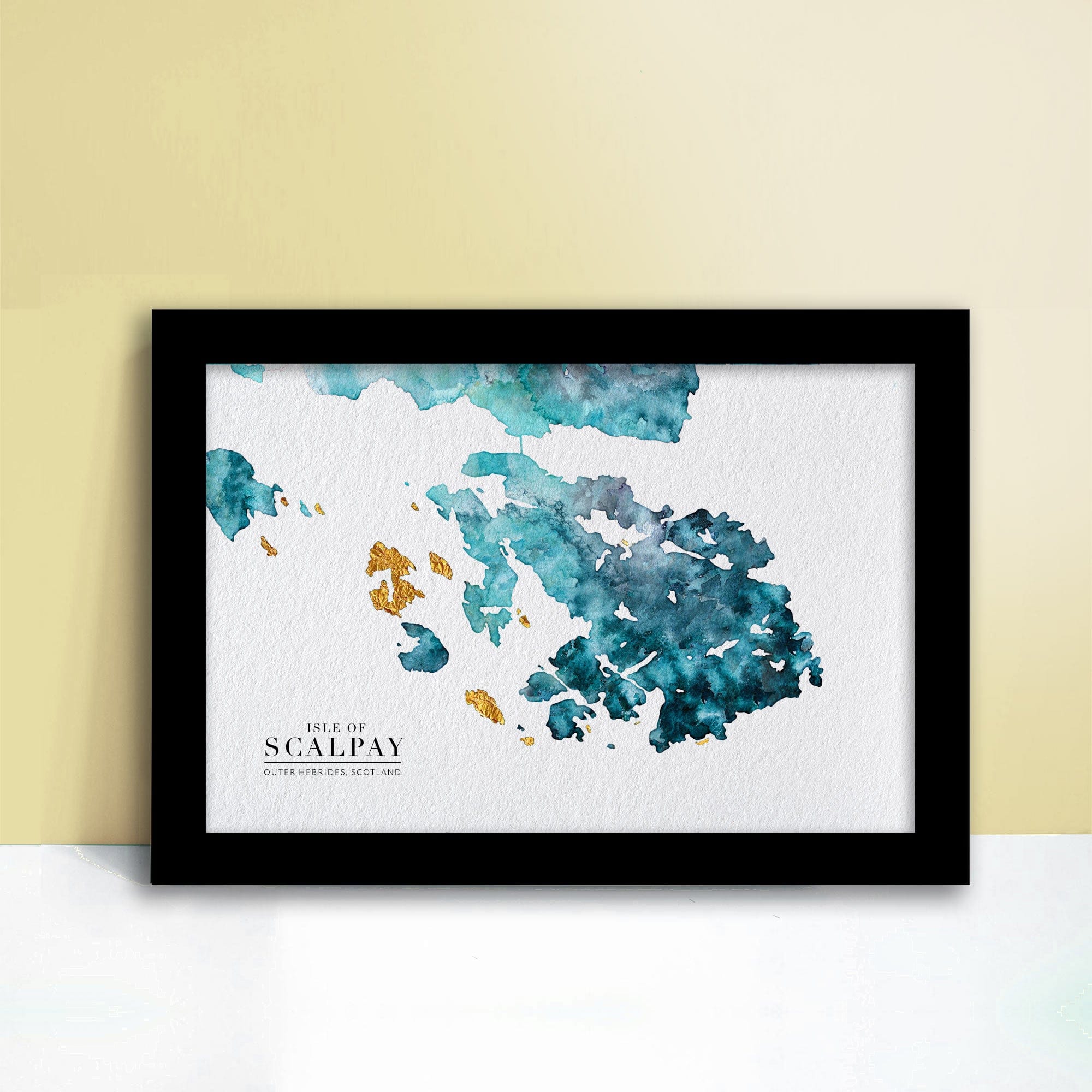 EJayDesign Scottish Prints Isle of Scalpay Watercolour Map Art Print