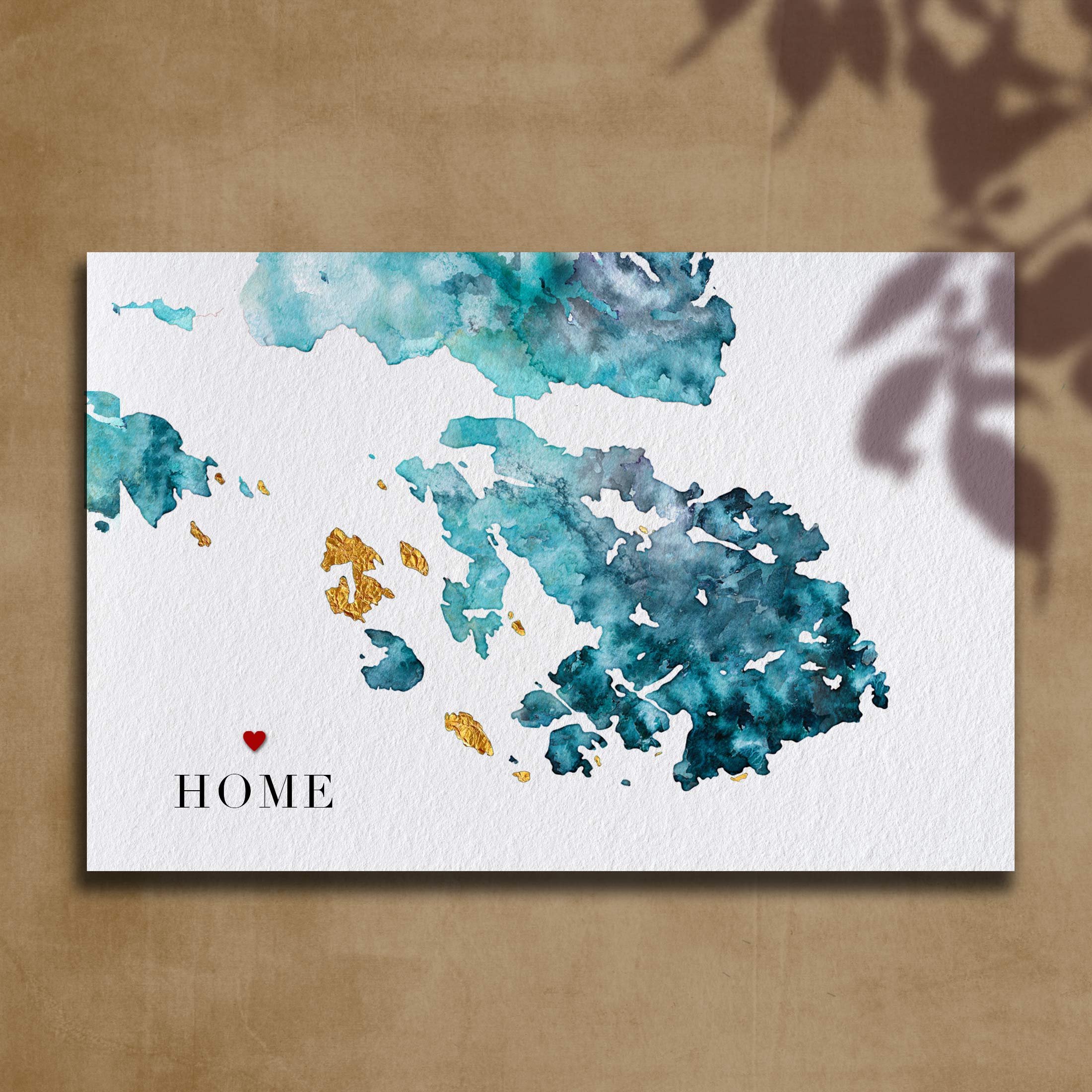 EJayDesign Scottish Prints Isle of Scalpay Watercolour Map Art Print