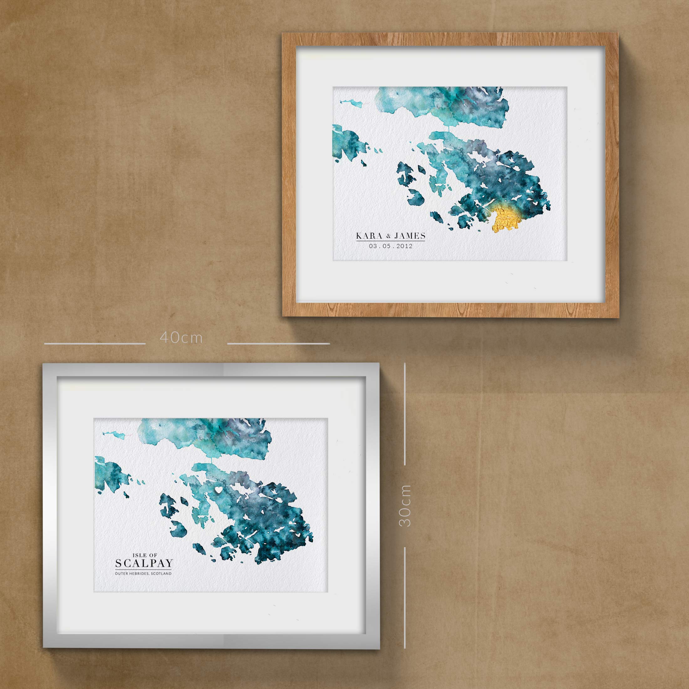 EJayDesign Scottish Prints Isle of Scalpay Watercolour Map Art Print