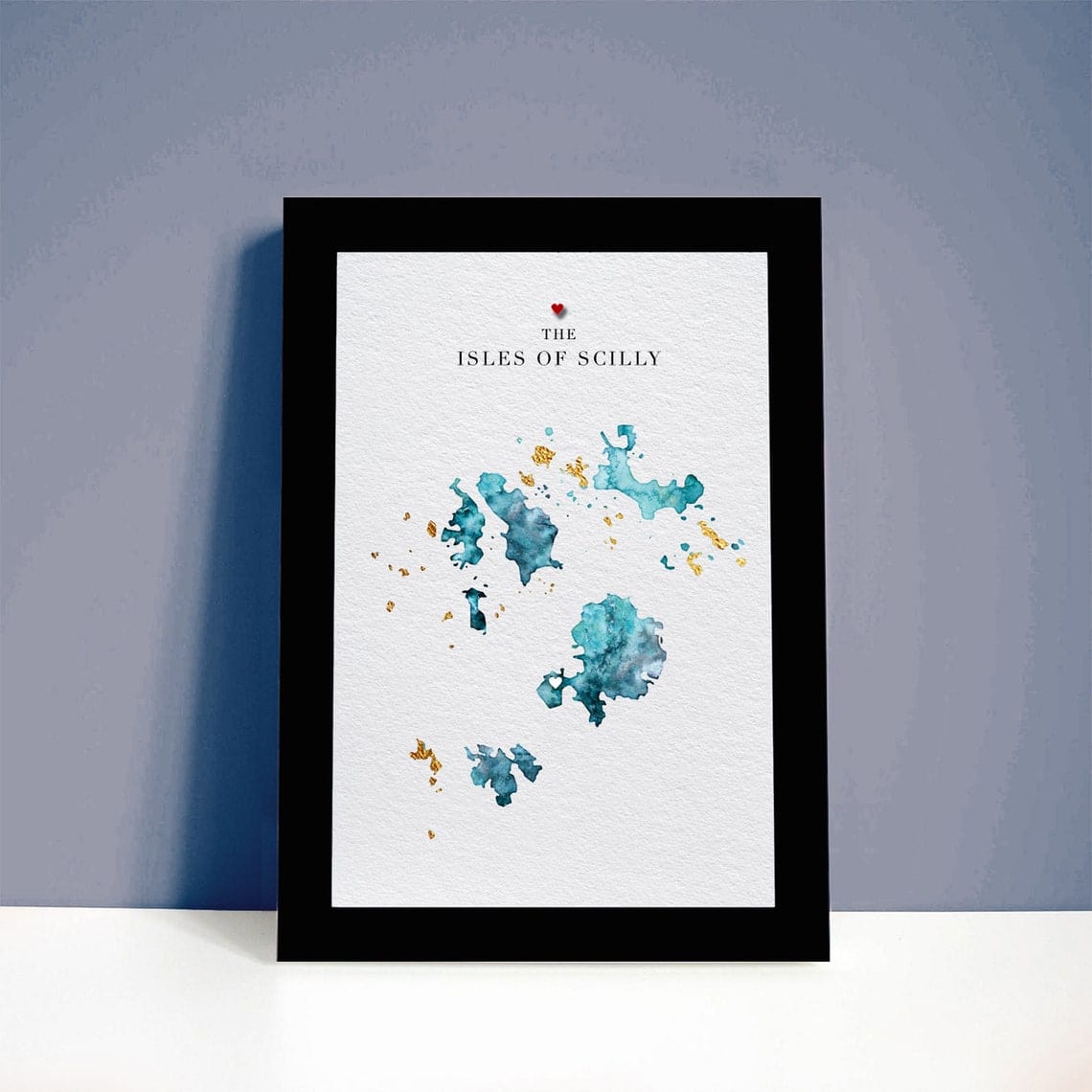 EJayDesign Countries Other Isles of Scilly Watercolour Map