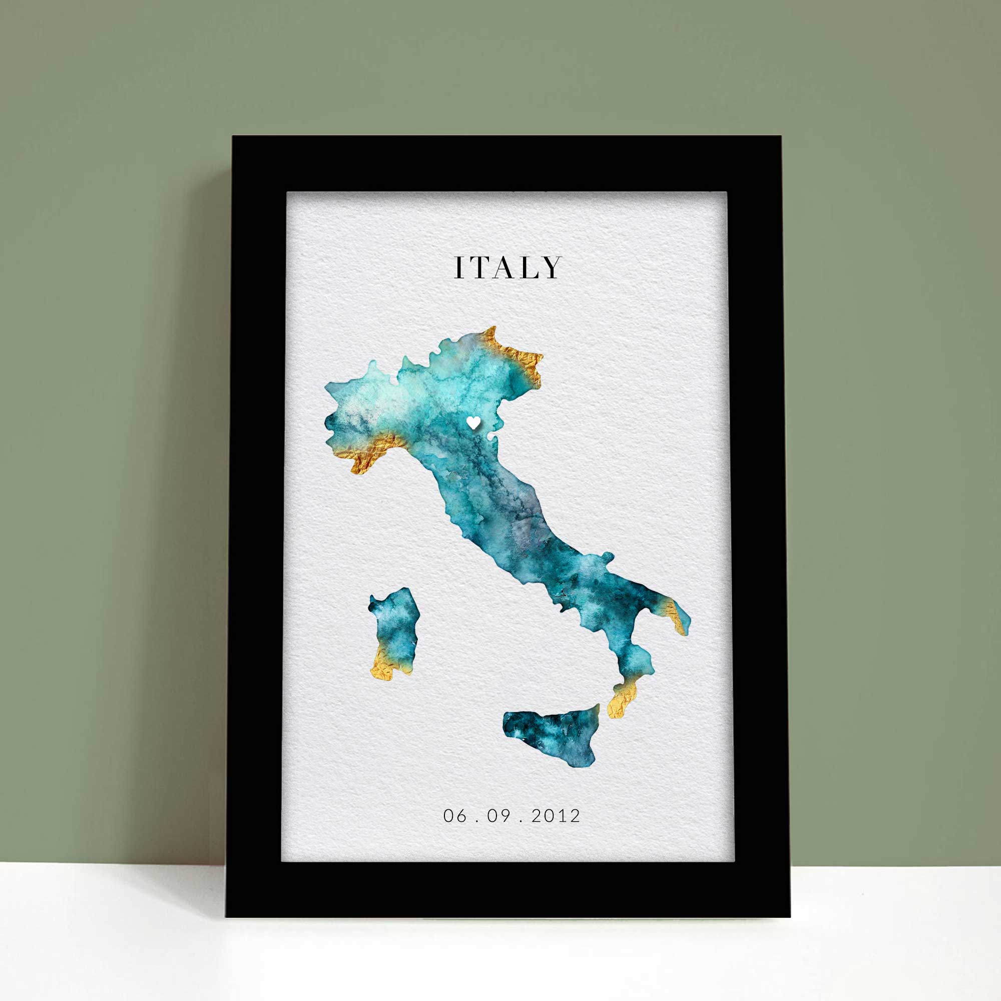 EJayDesign Countries Other Italy Watercolour Map