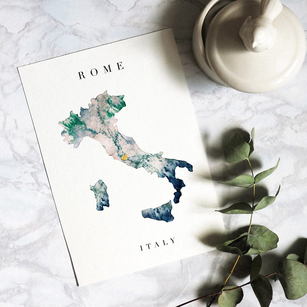 EJayDesign Countries Other Italy Watercolour Map