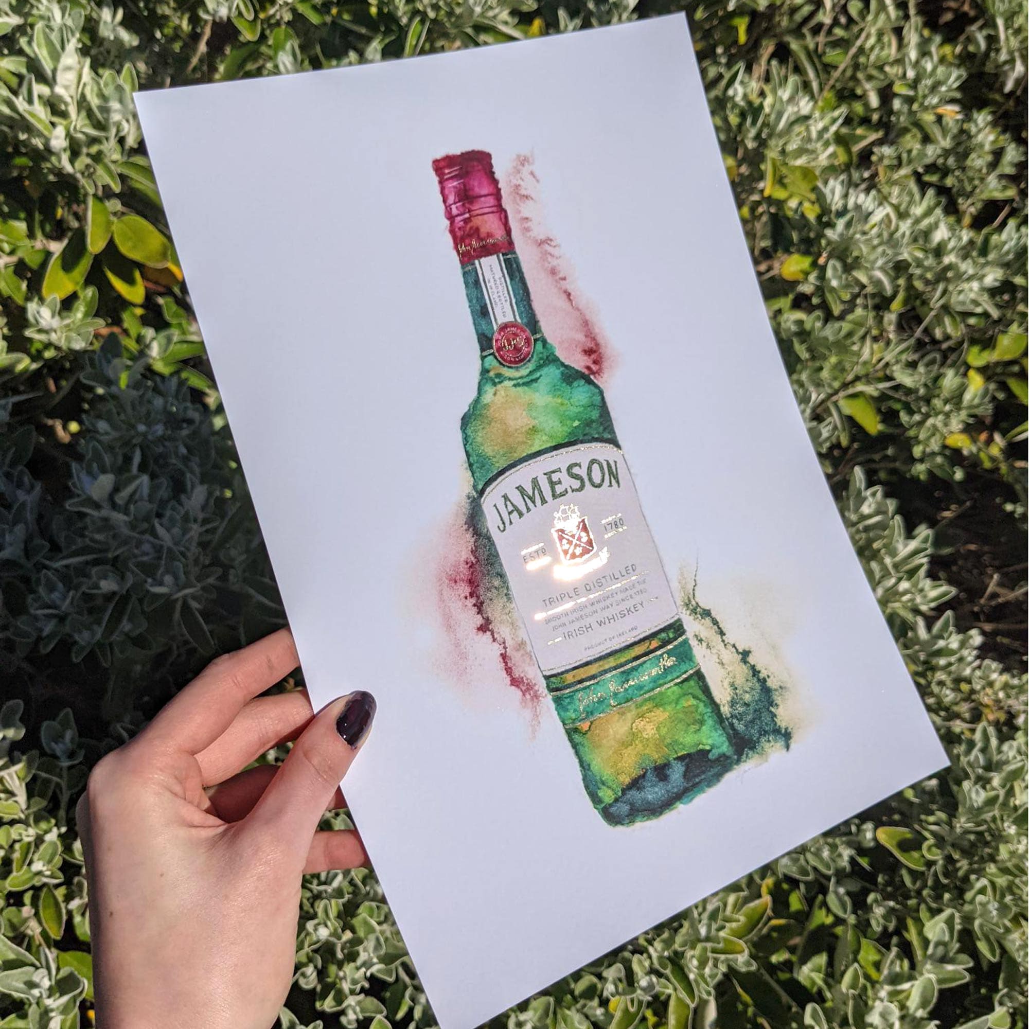 EJayDesign Jameson Whiskey Golden Watercolour Illustration