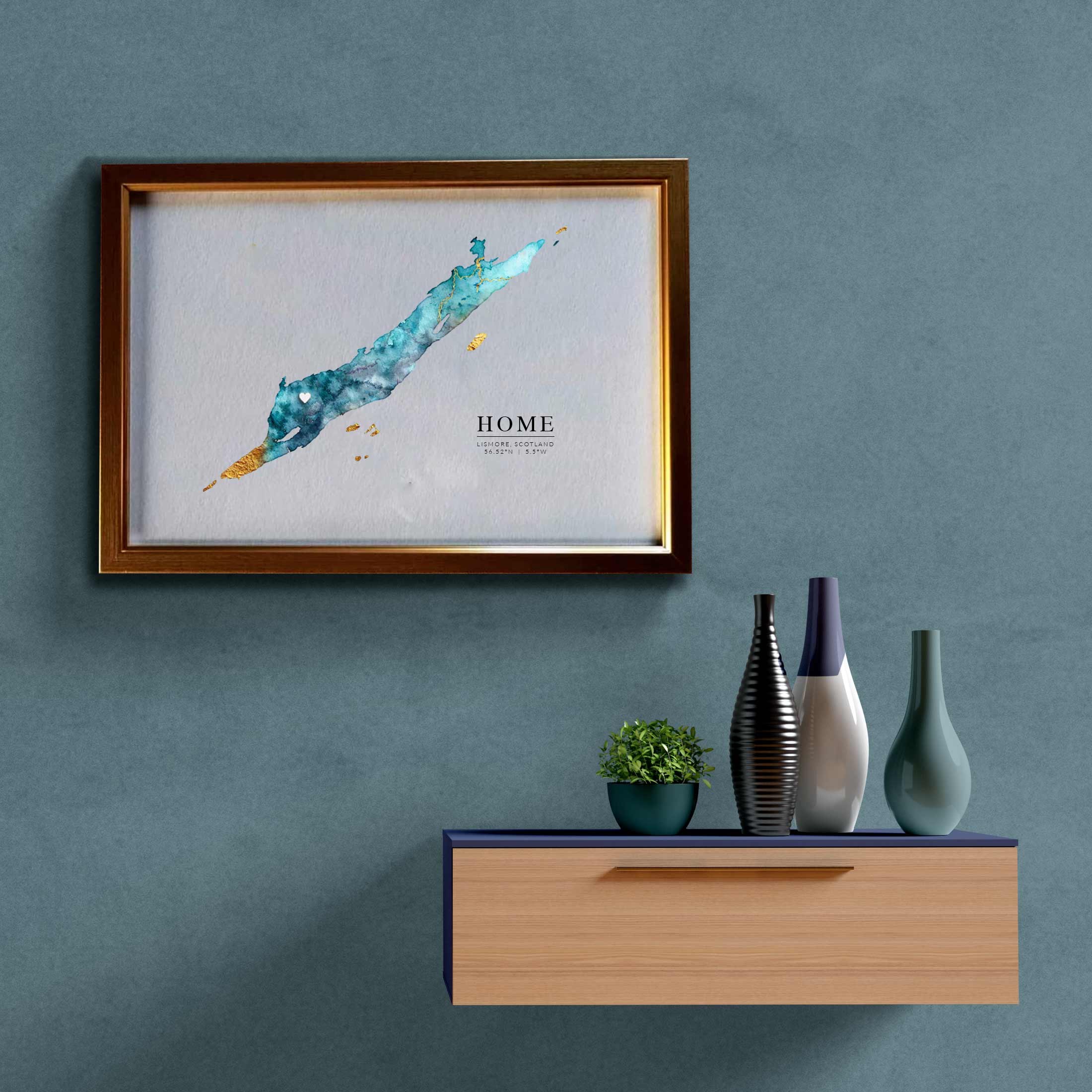 EJayDesign Scottish Prints Lismore Watercolour Map